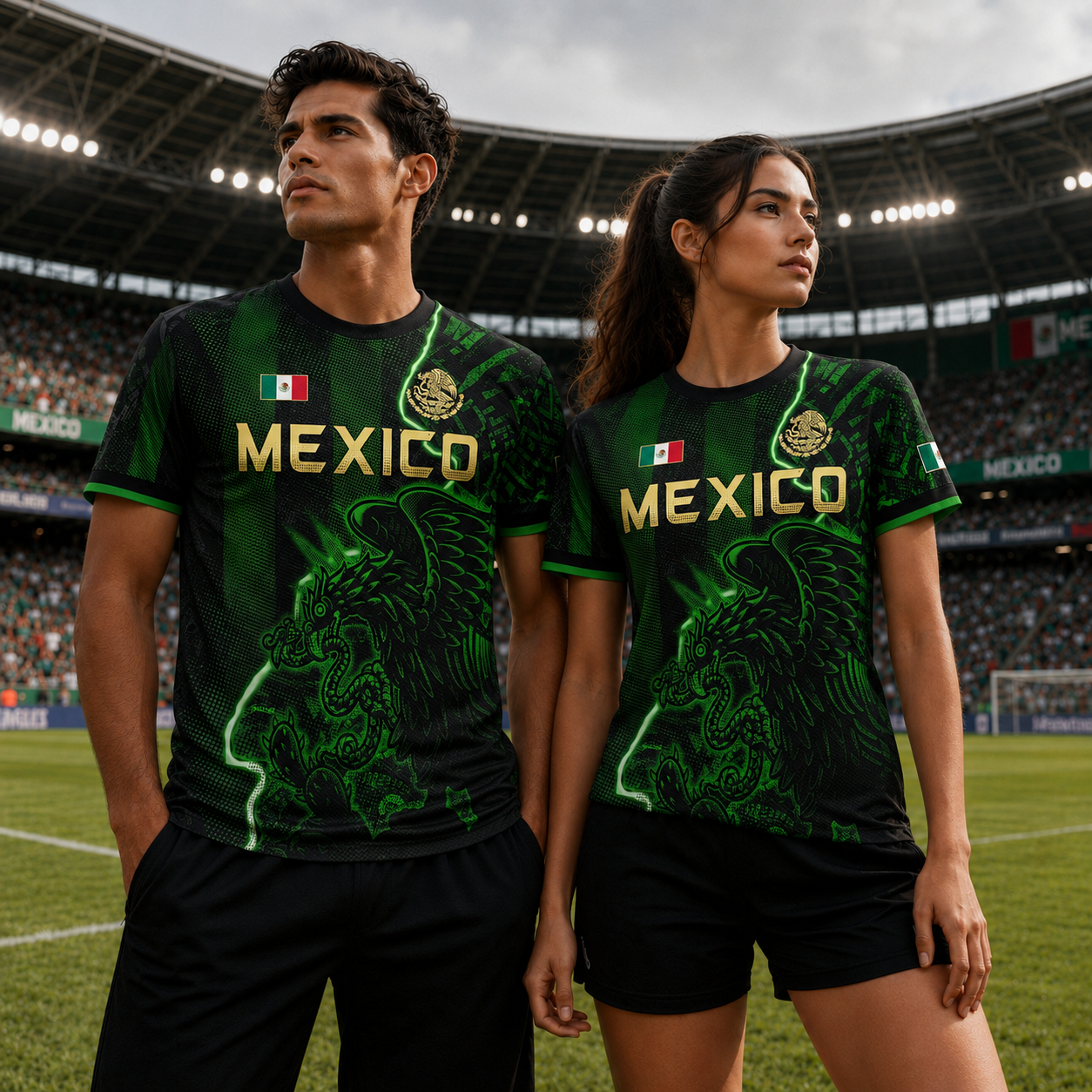 Mexico Soccer Jersey Green Black Electric Eagle - Mexico National Team Fan Heritage Shirt For Men, For Women