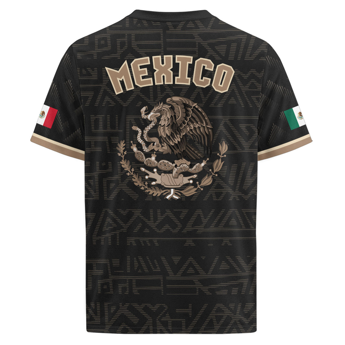 Mexico Soccer Jersey Black Gold Eagle Serpent Design