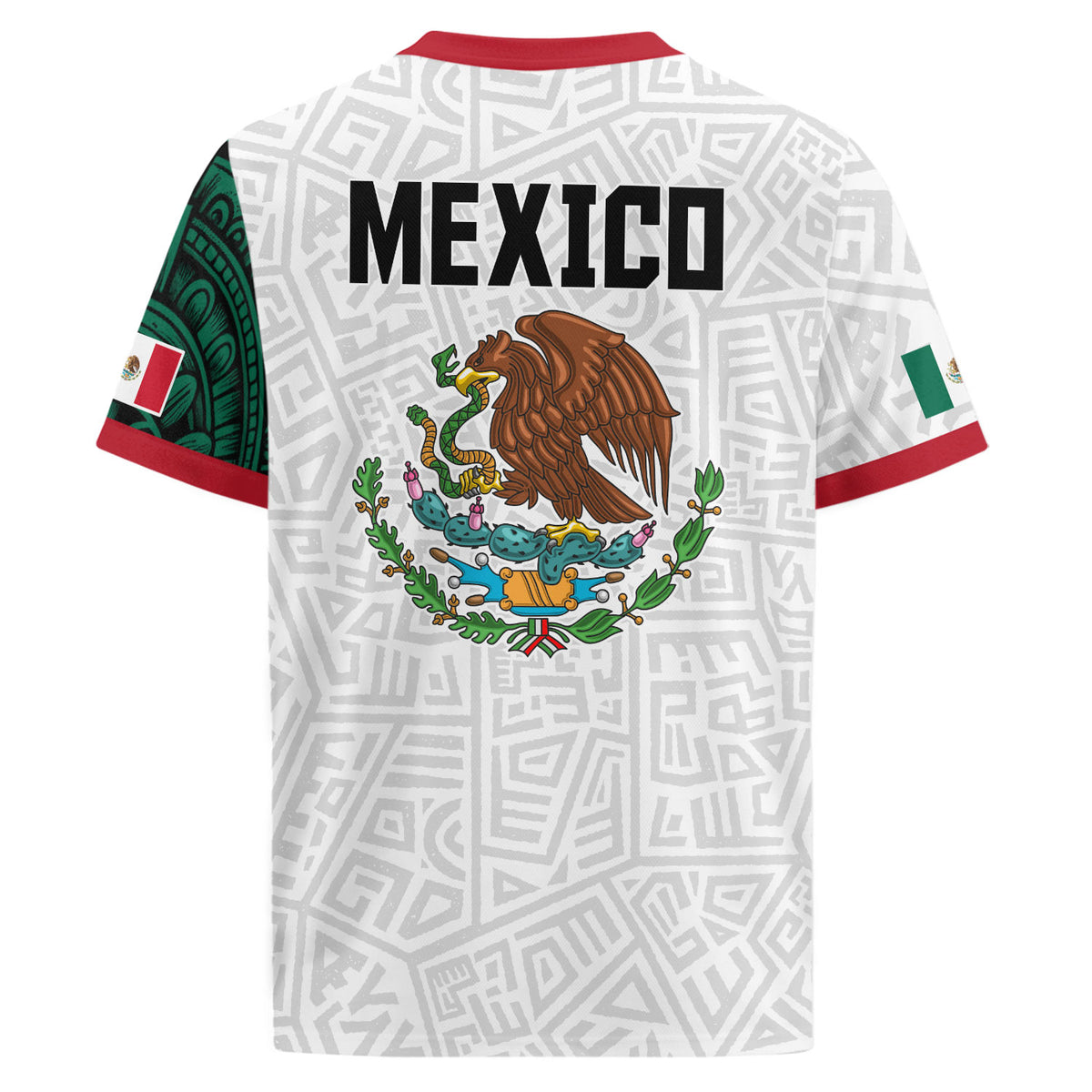 Mexico White Aztec Eagle Design Soccer Jersey