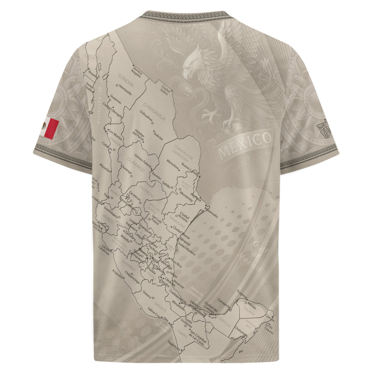 Mexico Beige Map Design Aztec Heritage Pride Soccer Jersey
