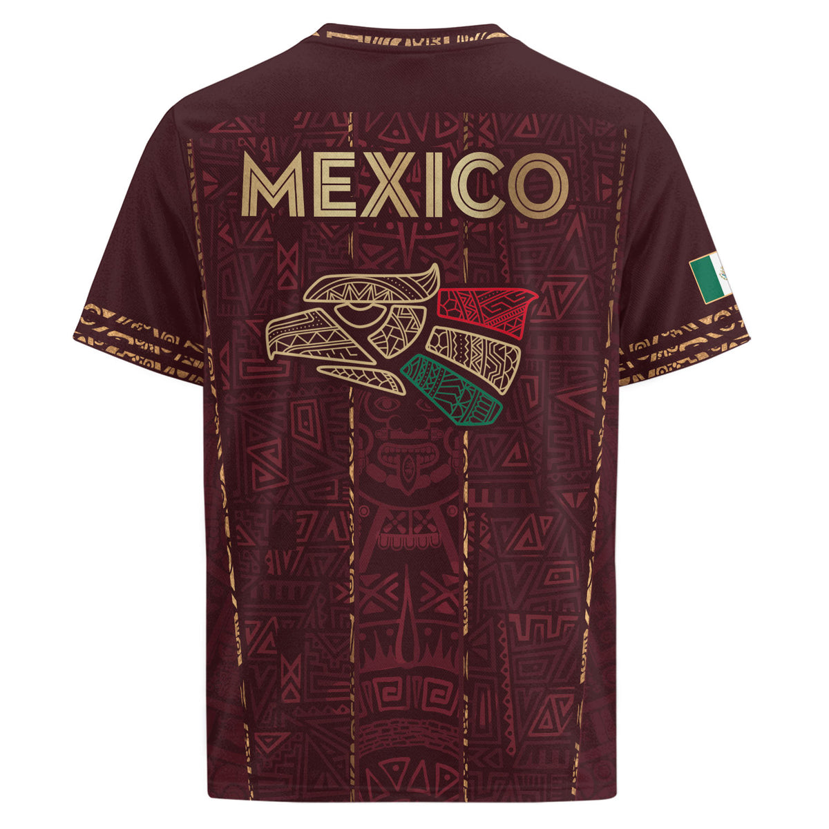 Mexico Soccer Jersey Maroon Aztec Heritage - Mexico National Team Fan Football Shirt