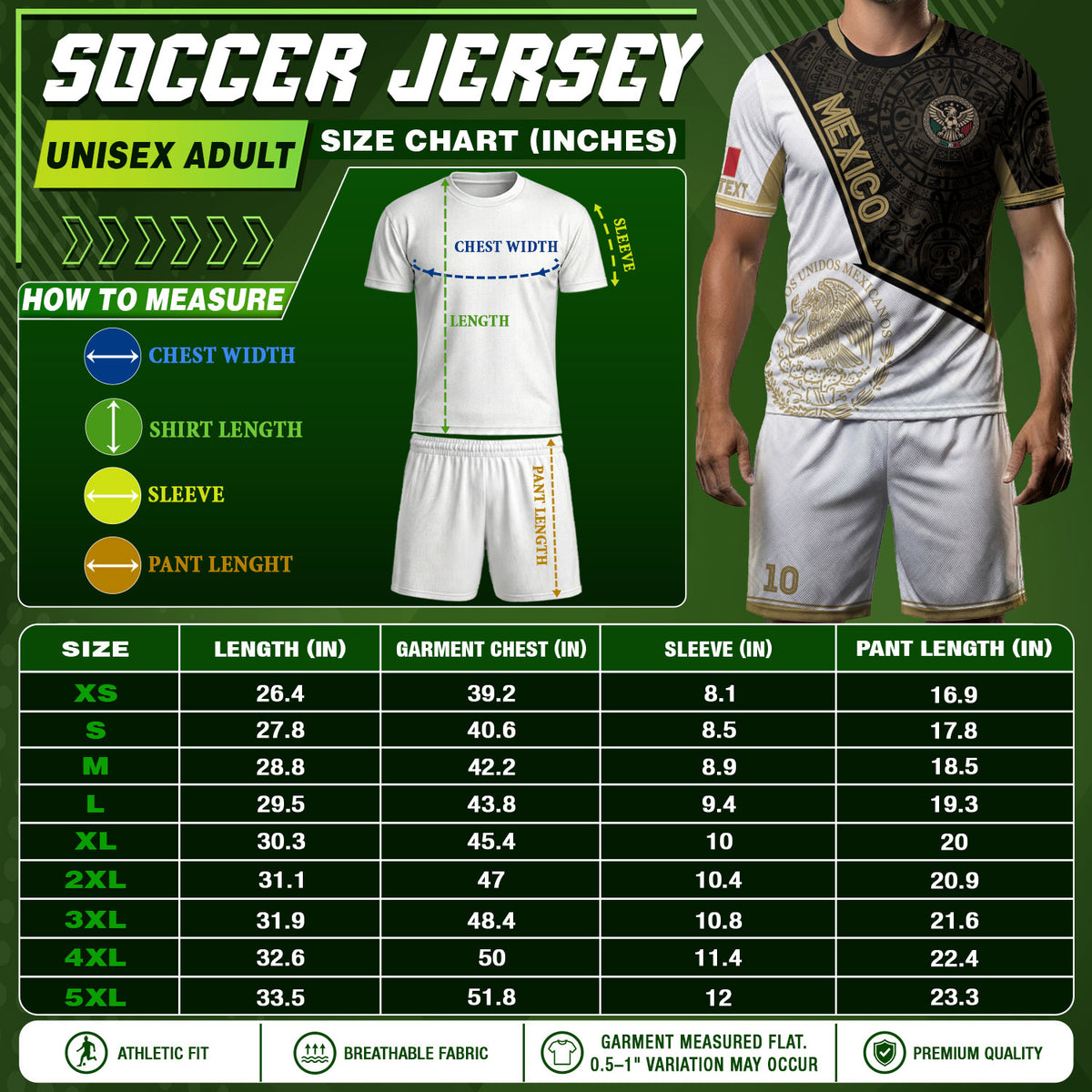 Custom Mexico Soccer Jersey with Name & Number – Aztec Style