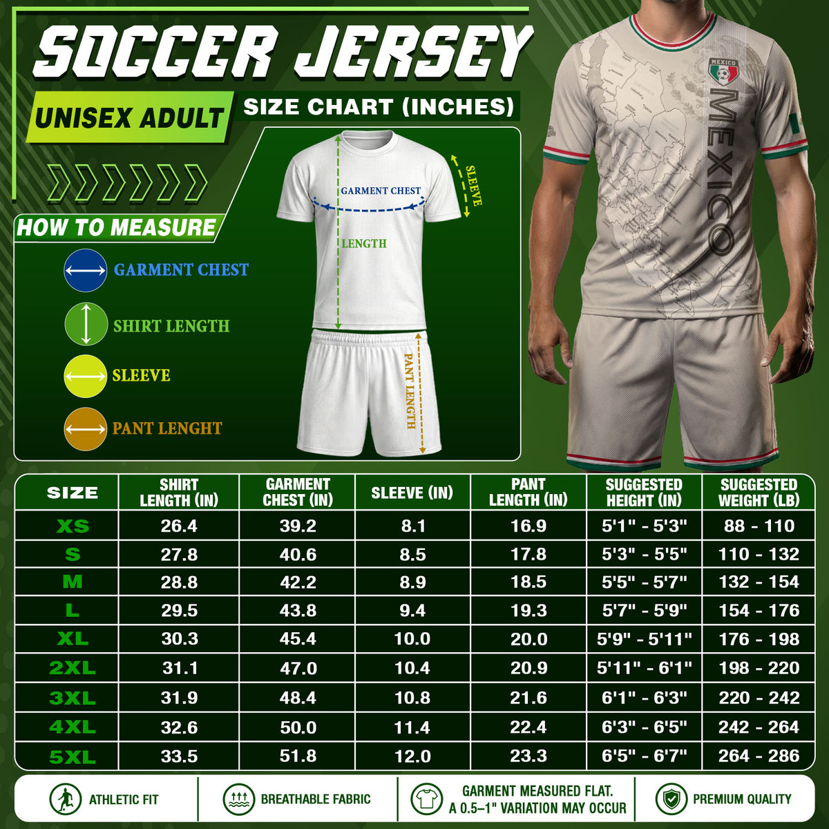 Beige Mexico Soccer Jersey with Map Inspired Design