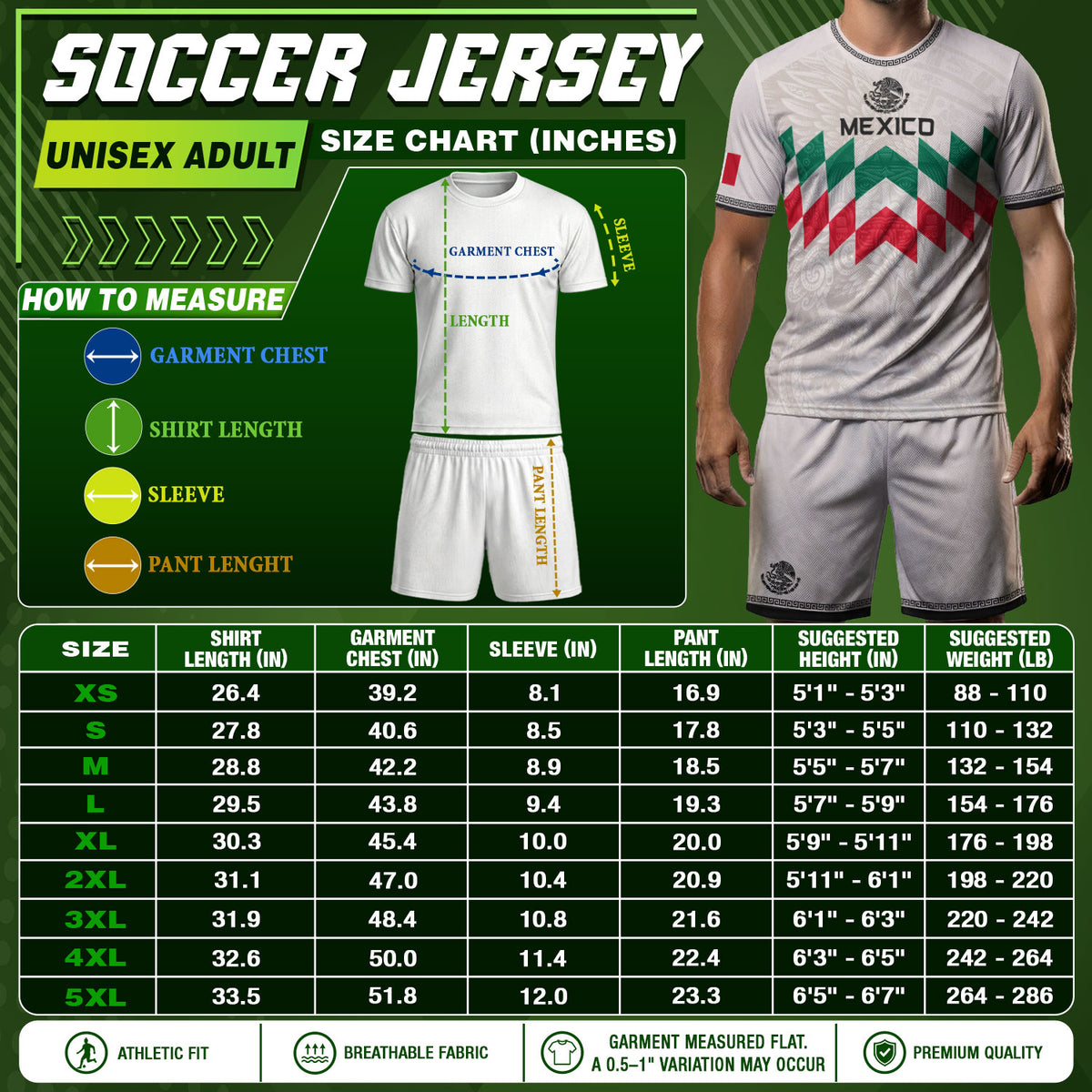 Camiseta de fútbol premium con emblema de águila azteca verde y dorado de México
