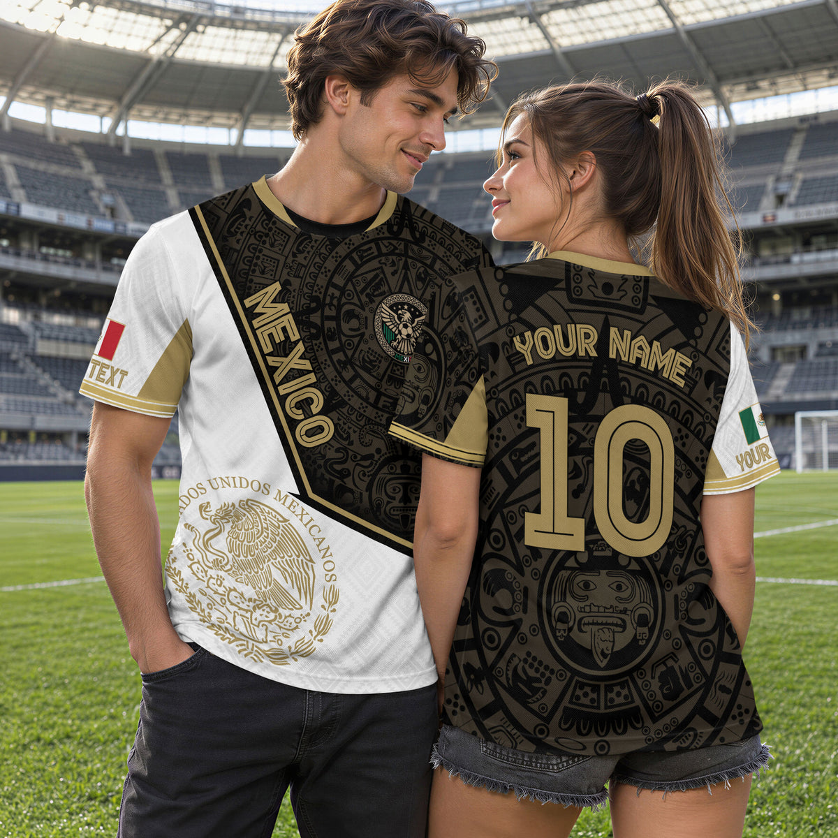 Custom Mexico Soccer Jersey with Name & Number – Aztec Style