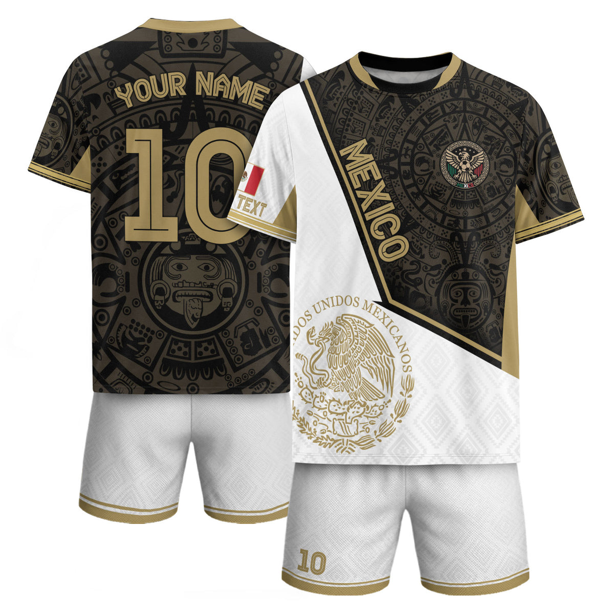 Custom Mexico Soccer Jersey with Name & Number – Aztec Style