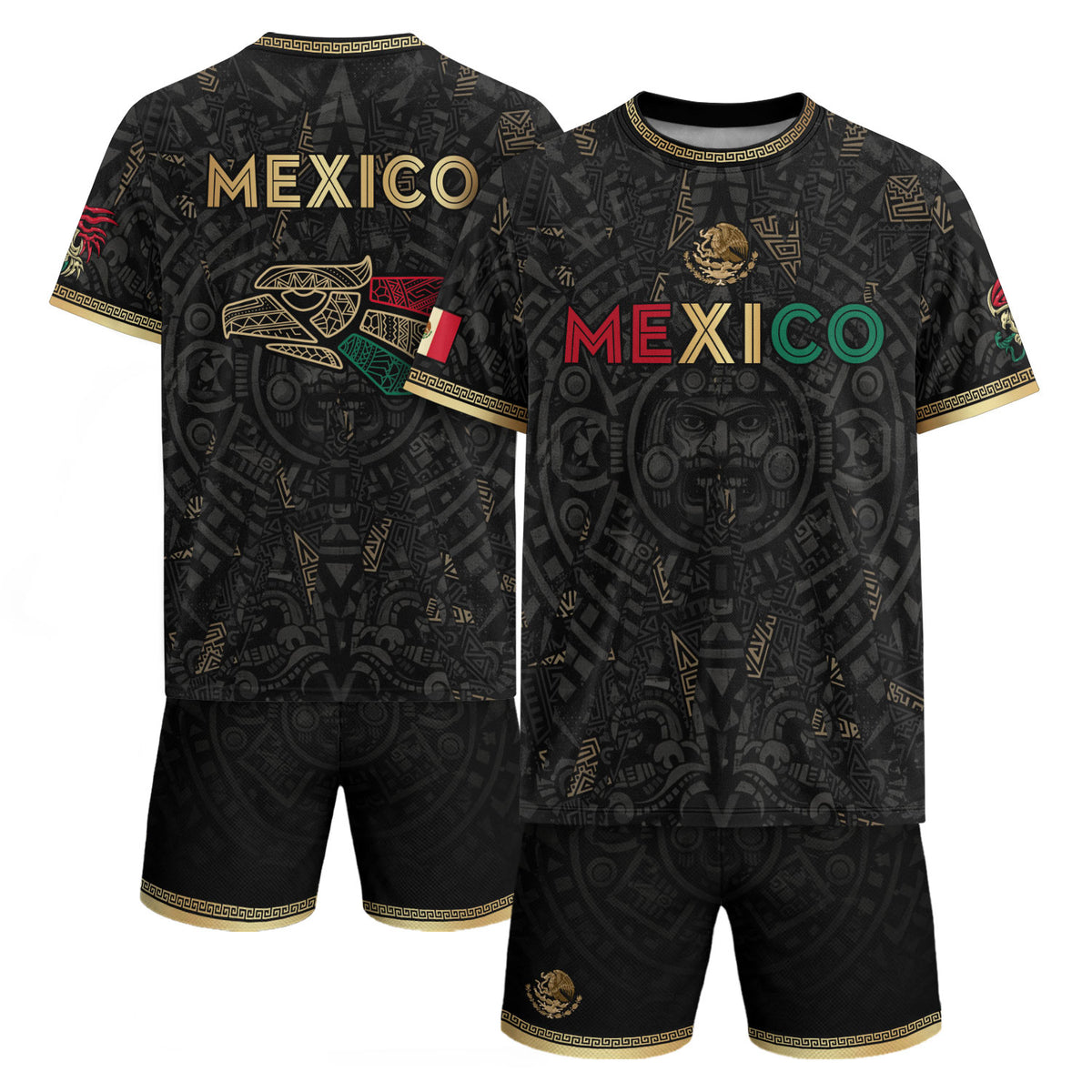 Mexico Soccer Jersey Men – Black Gold Mexican Jersey, Playera de Mexico Hombre