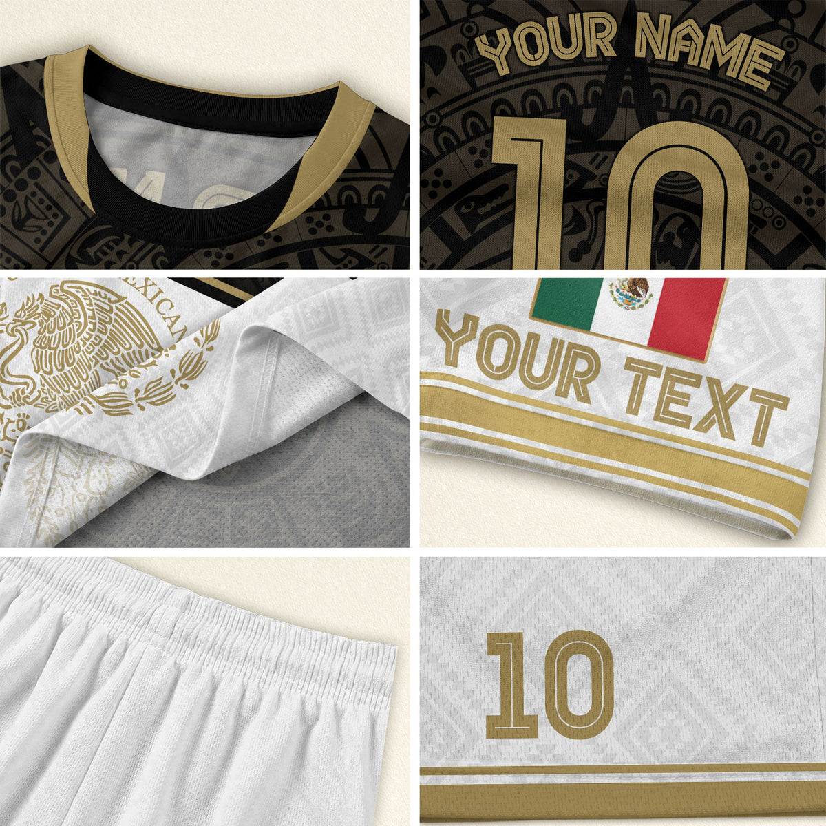 Custom Mexico Soccer Jersey with Name & Number – Aztec Style
