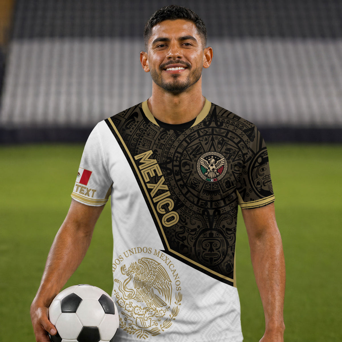 Custom Mexico Soccer Jersey with Name & Number – Aztec Style