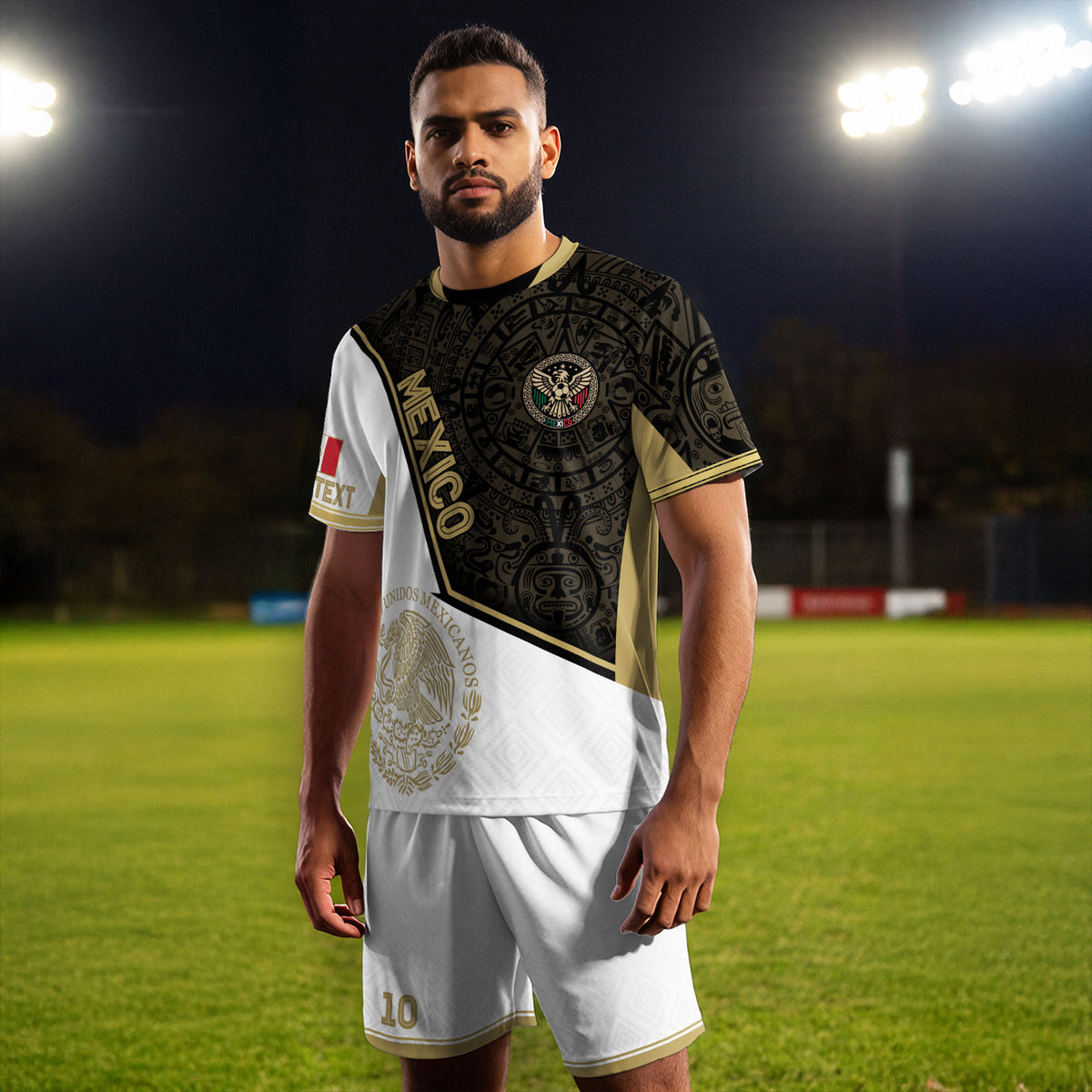 Custom Mexico Soccer Jersey with Name & Number – Aztec Style