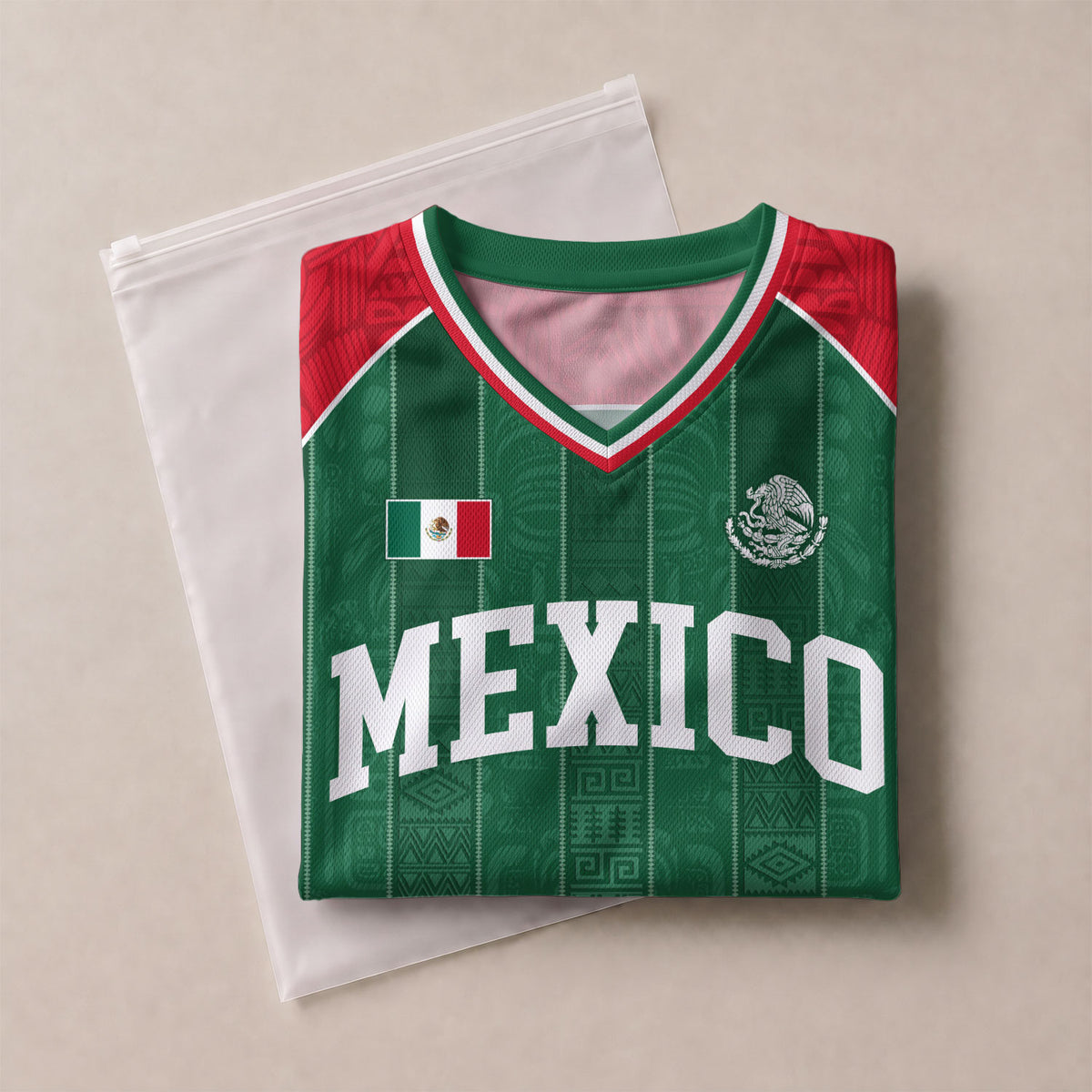Mexico Soccer Jersey Unisex V Neck Shirt Traditional Mexican Football Fan Apparel