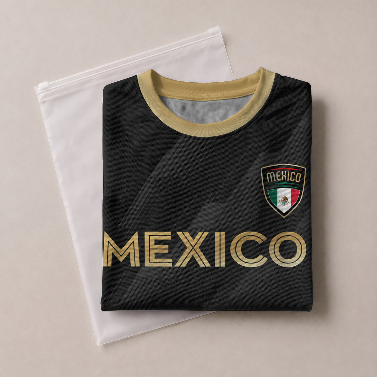 Mexico Soccer Jersey Black Style with Subtle Aztec Design