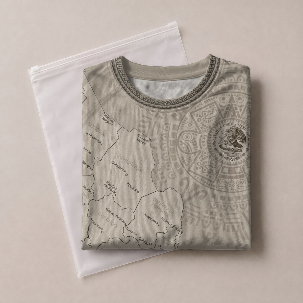 Mexico Beige Map Design Aztec Heritage Pride Soccer Jersey