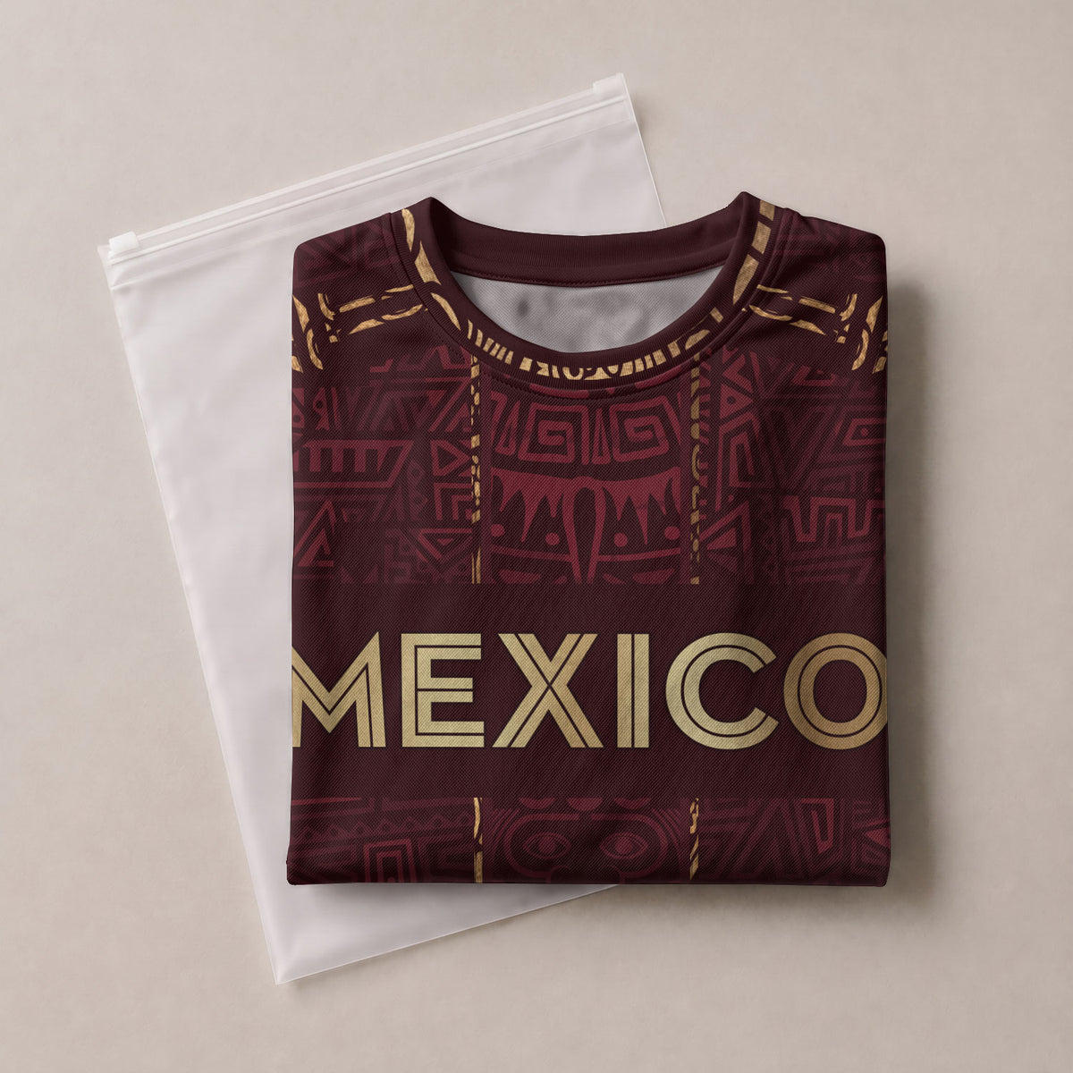 Mexico Soccer Jersey Maroon Aztec Heritage - Mexico National Team Fan Football Shirt
