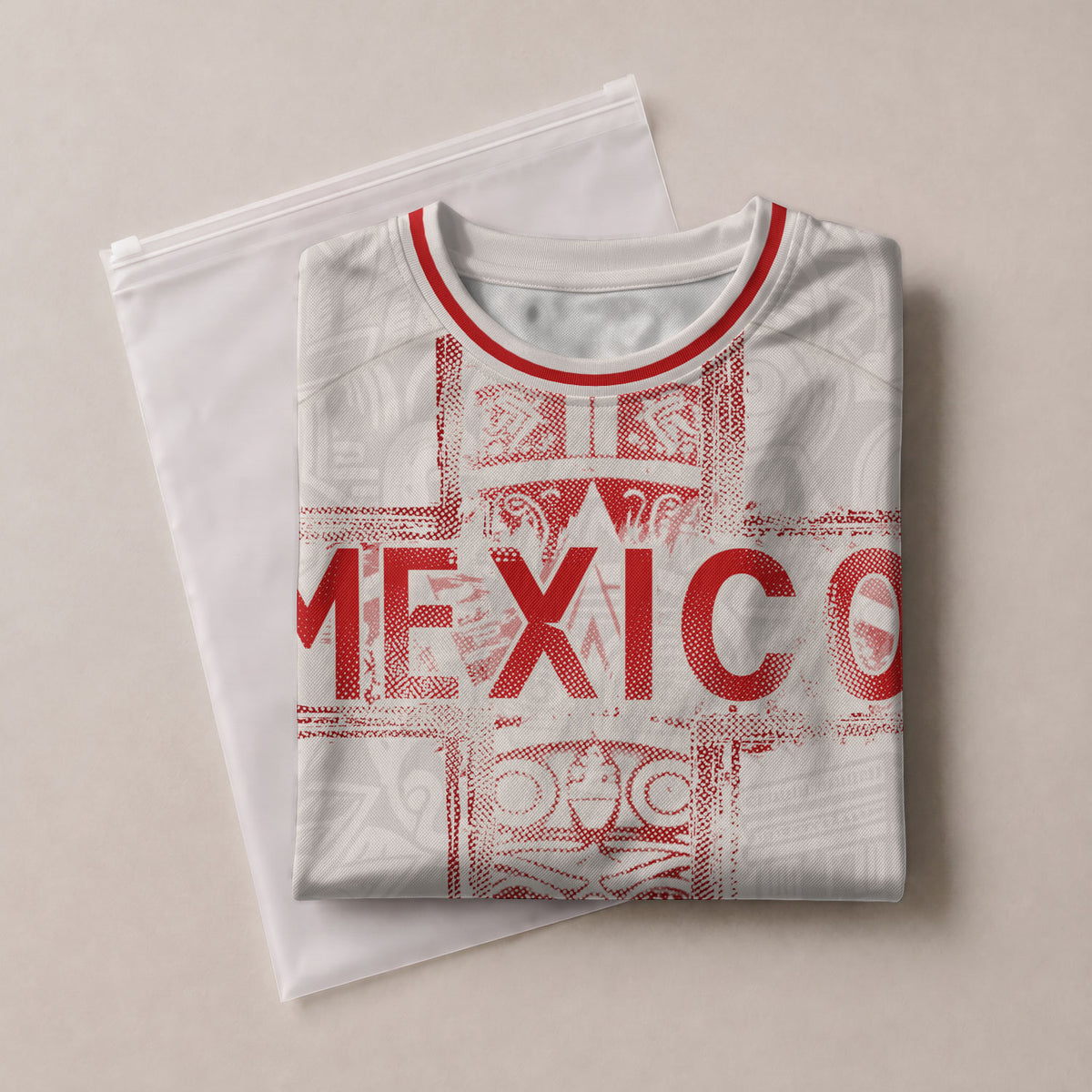 Camiseta de fútbol premium con emblema de águila azteca verde y dorado de México