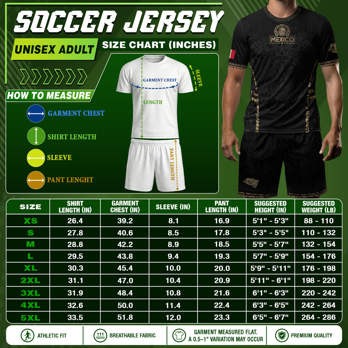 Mexico Soccer Jersey Aztec Sun Calendar Black Gold Football Shirt for Fans