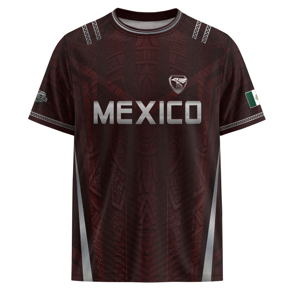 Mexico Soccer Jersey Men Maroon Silver Eagle Football Shirt Retro Fan Apparel