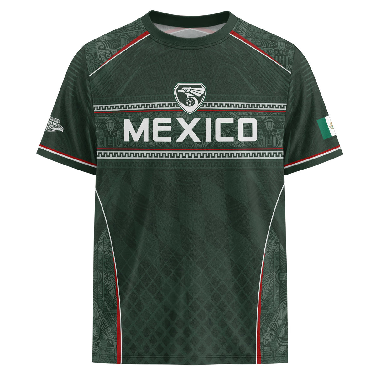 Mexico Soccer Jersey Green National Team Style Football Men Shirt Eagle Crest Fan Tee