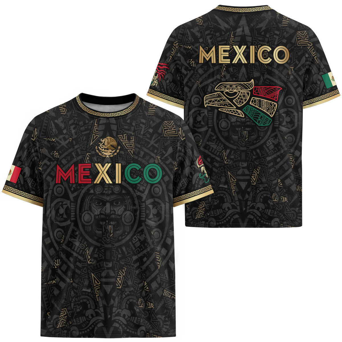 Mexico Soccer Jersey Men – Black Gold Mexican Jersey, Playera de Mexico Hombre