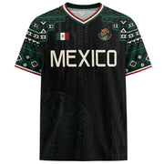 Mexico Soccer Jersey Black Edition V Neck Unisex Shirt Aztec Patterned Football Top