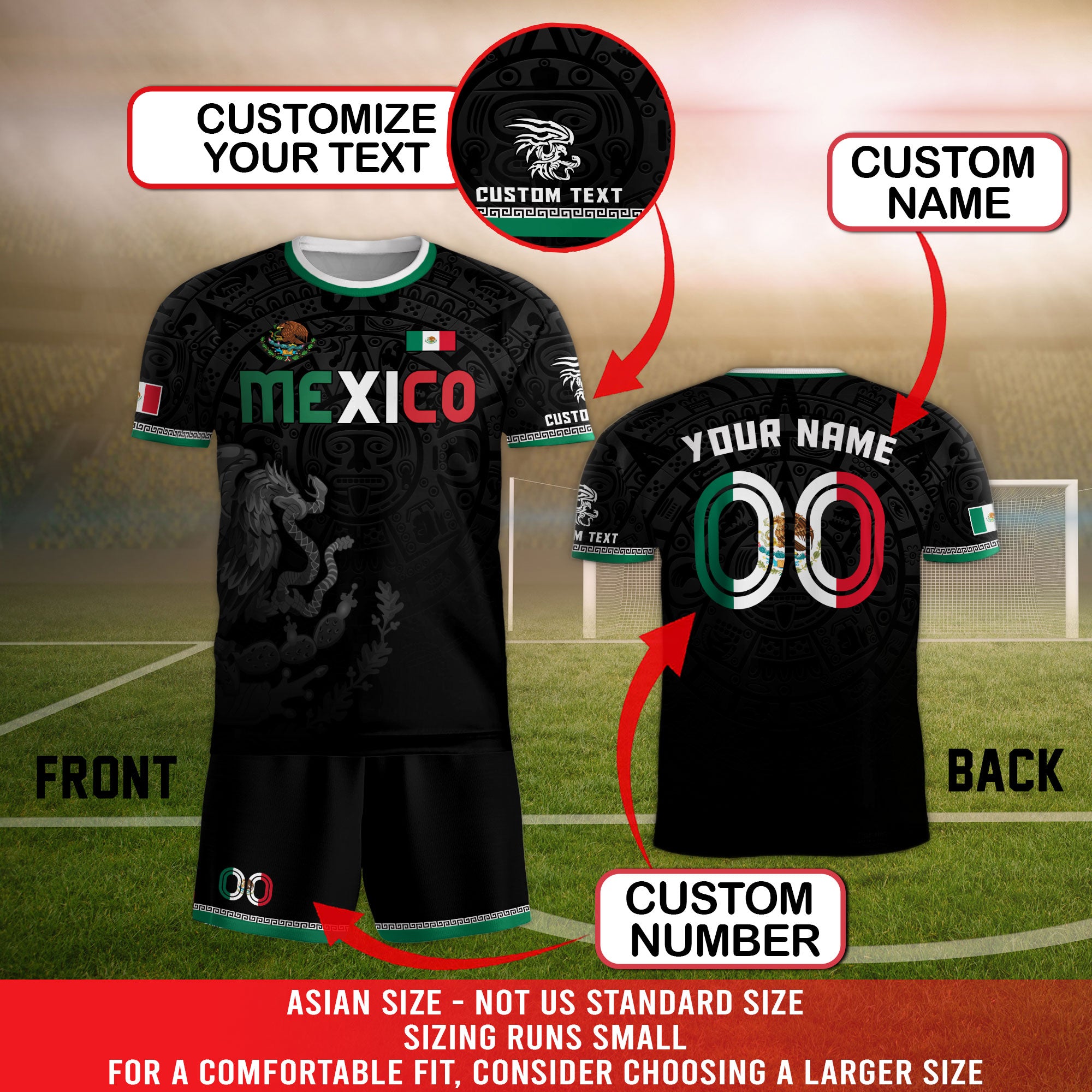 Custom Mexico Aztec Eagle Soccer Jersey