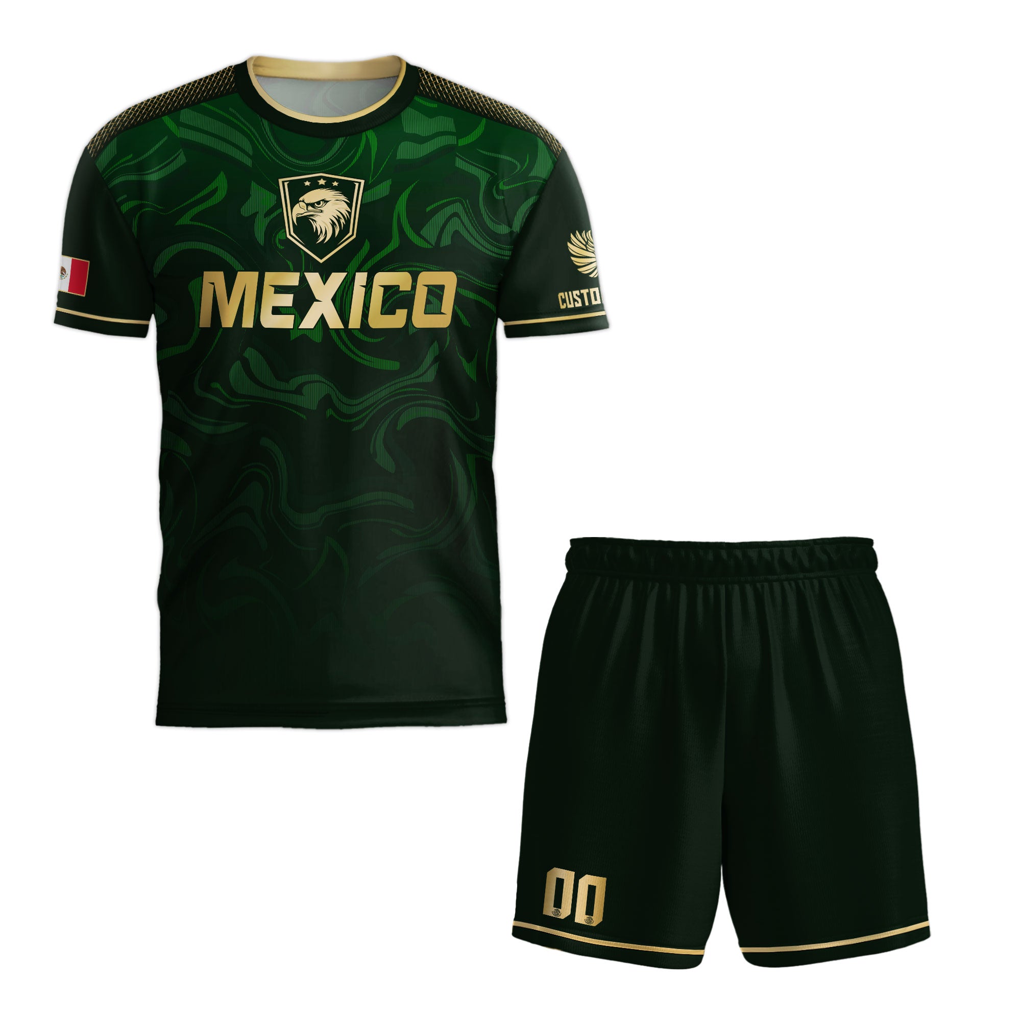 Custom Mexico Green Eagle Soccer Jersey