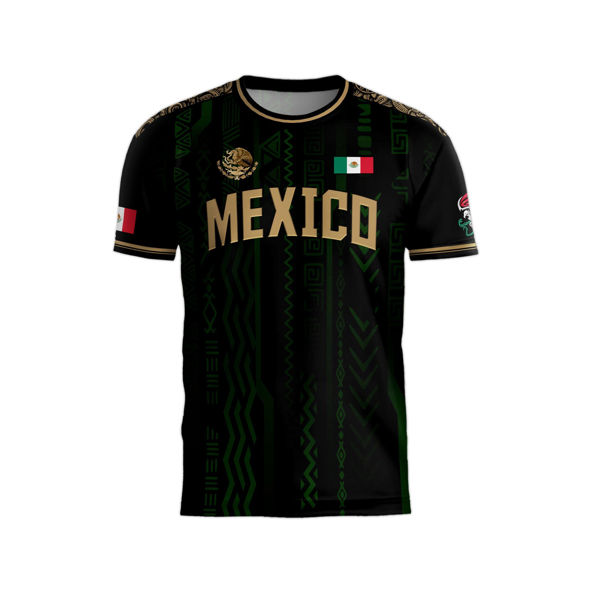 Custom Mexico Soccer Jersey with Name & Number – Aztec Style