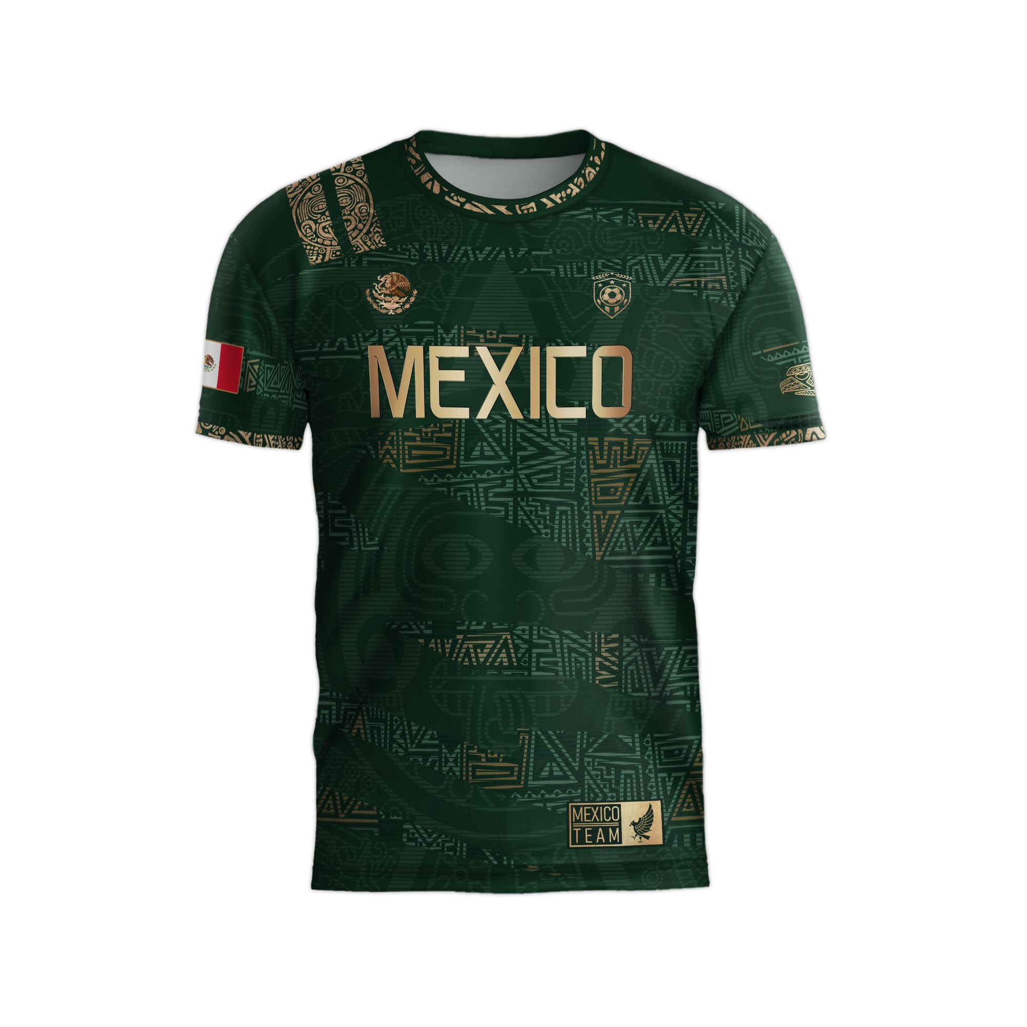 Mexico Green Gold Aztec Heritage Soccer Jersey