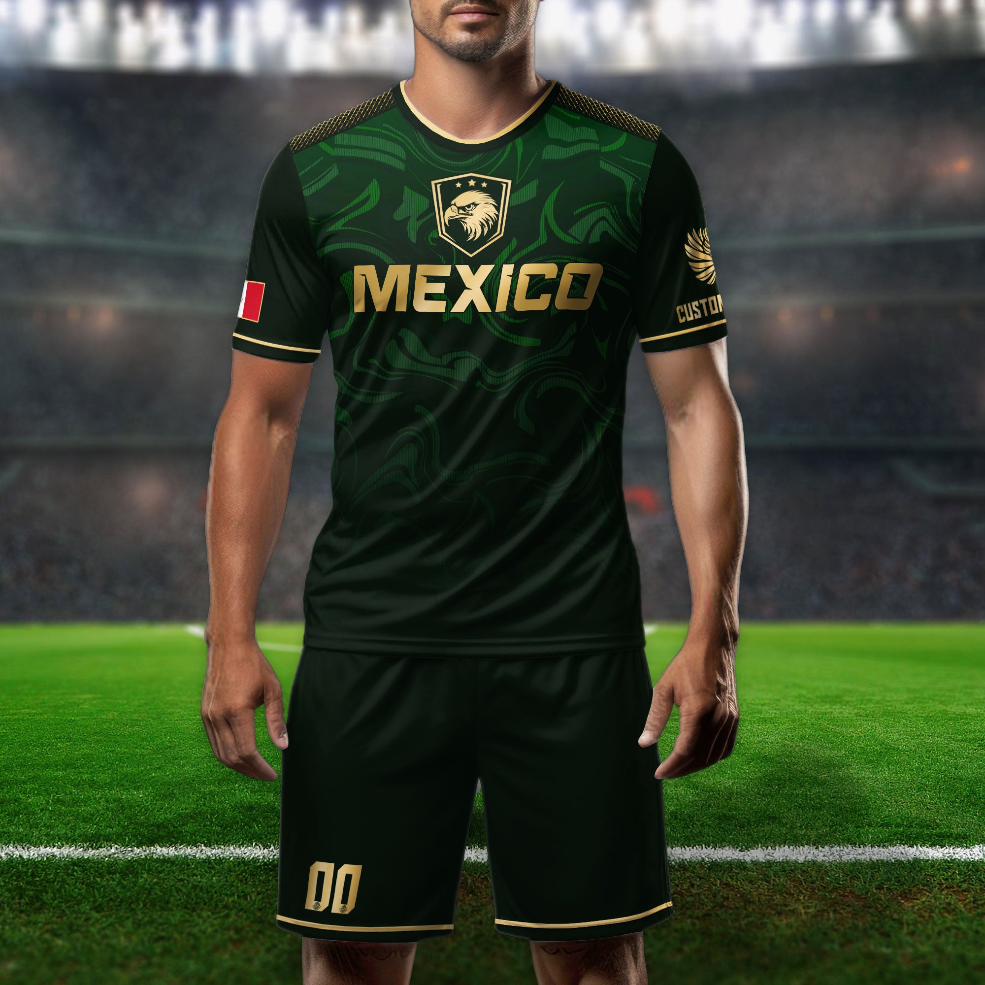 Custom Mexico Green Eagle Soccer Jersey