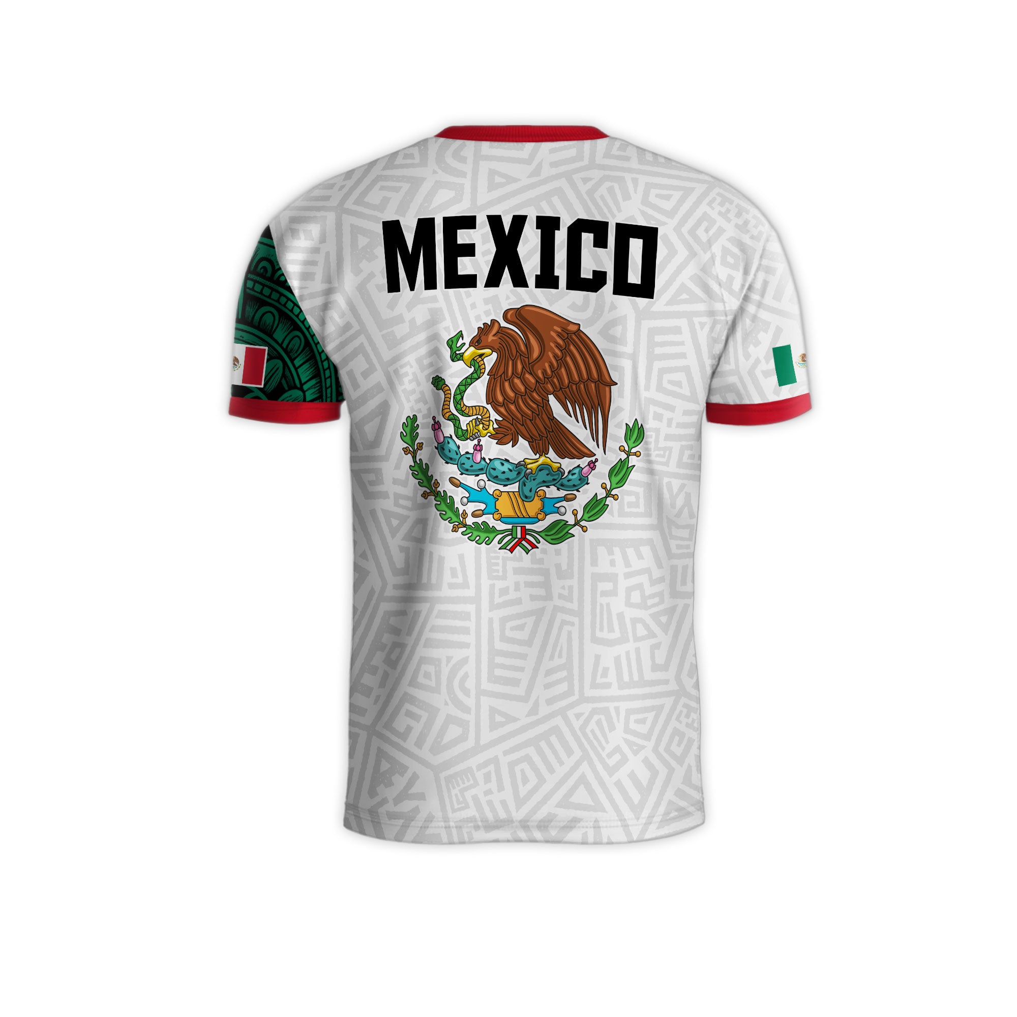 Mexico White Aztec Eagle Design Soccer Jersey