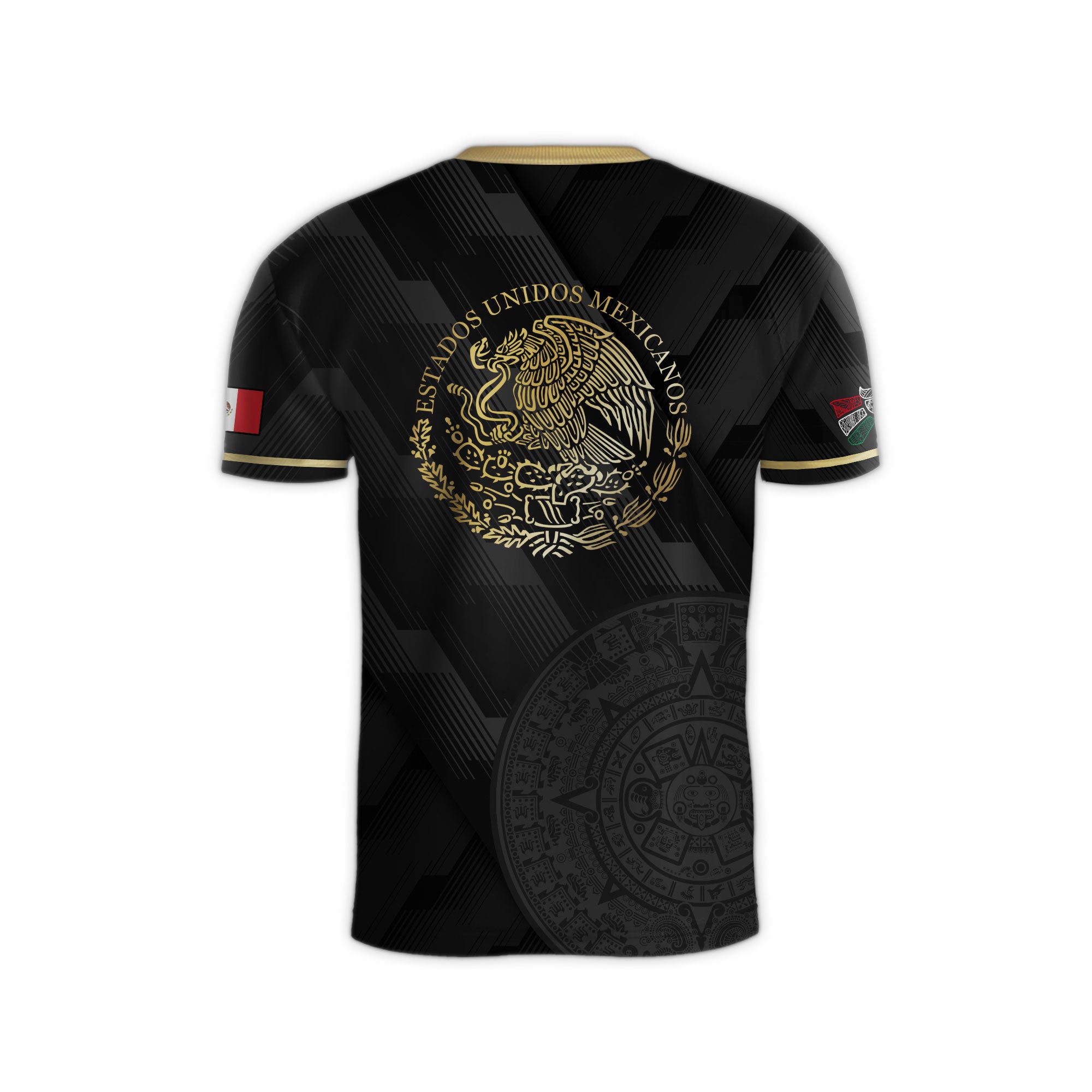 Mexico Soccer Jersey Black Style with Subtle Aztec Design