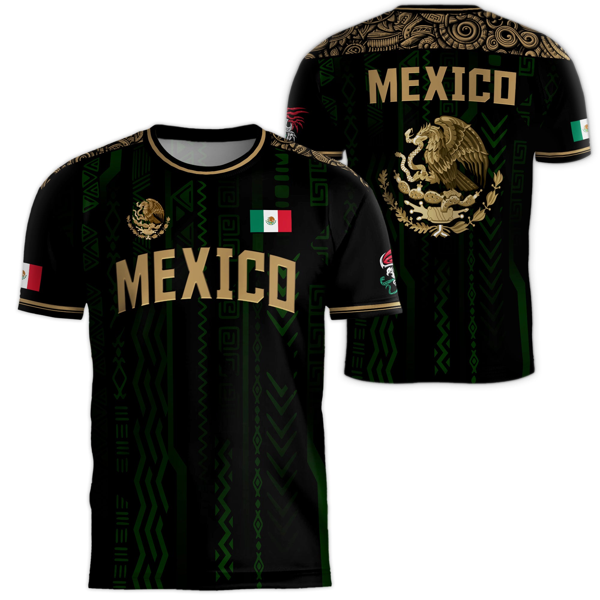 Custom Mexico Soccer Jersey with Name & Number – Aztec Style