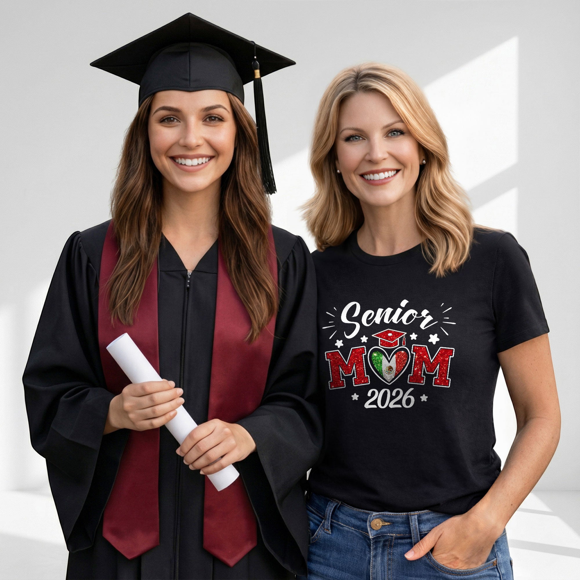 Senior Family 2026 Mexico Flag Heart Shirt - Proud Mexican Graduate T-Shirt..