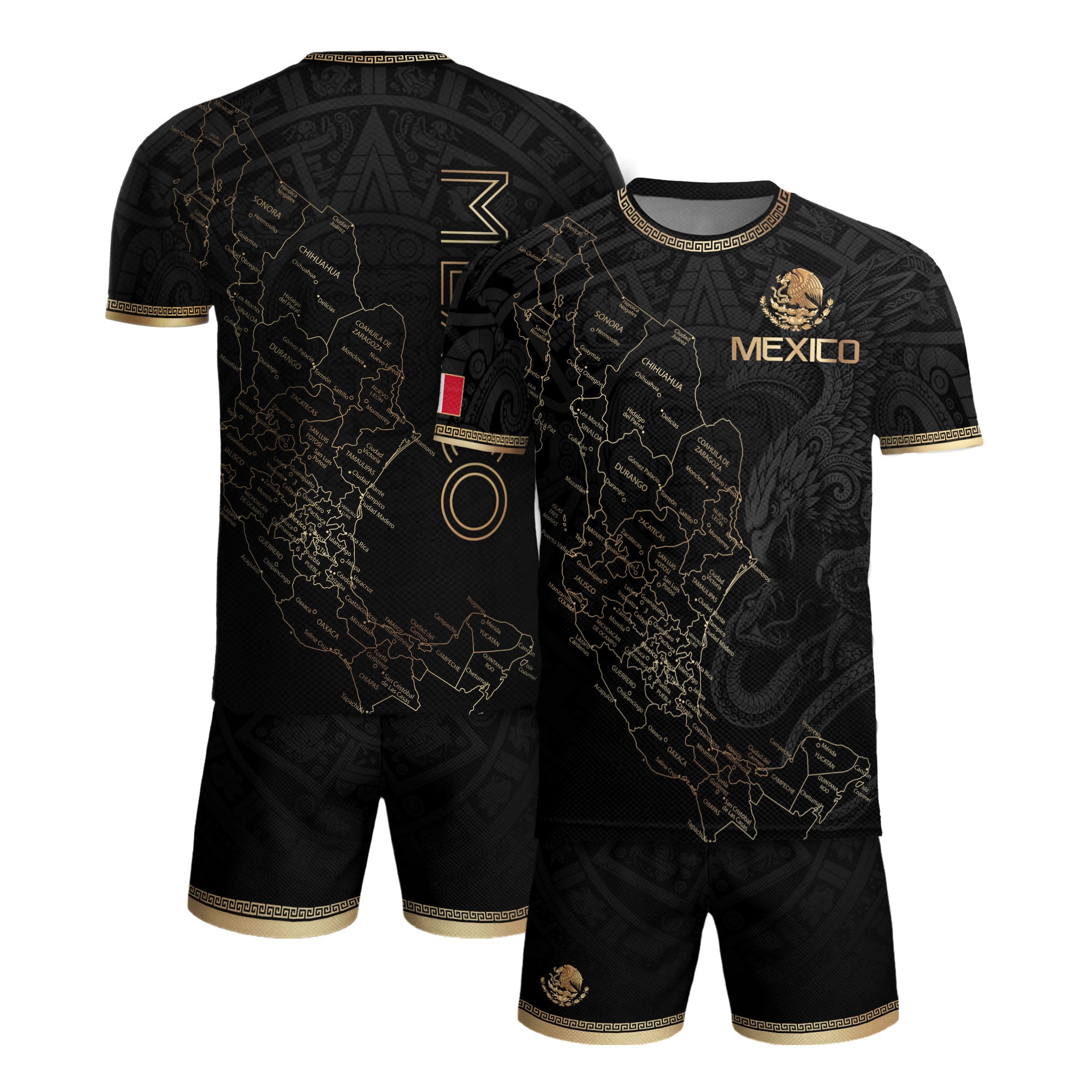 Mexico Soccer Jersey Black Mexico Map - Mexico National Team Fan Football