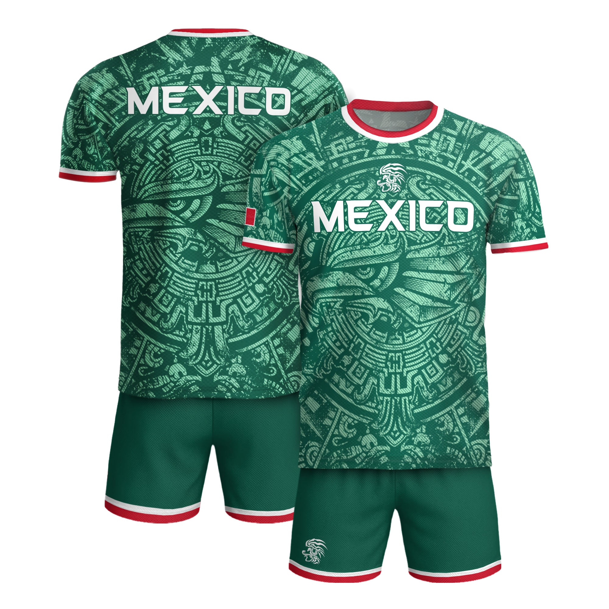 Represent Mexico Soccer Jersey Aztec Eagle Print - Ancient Eagle Heritage Football Shirt Men Gift