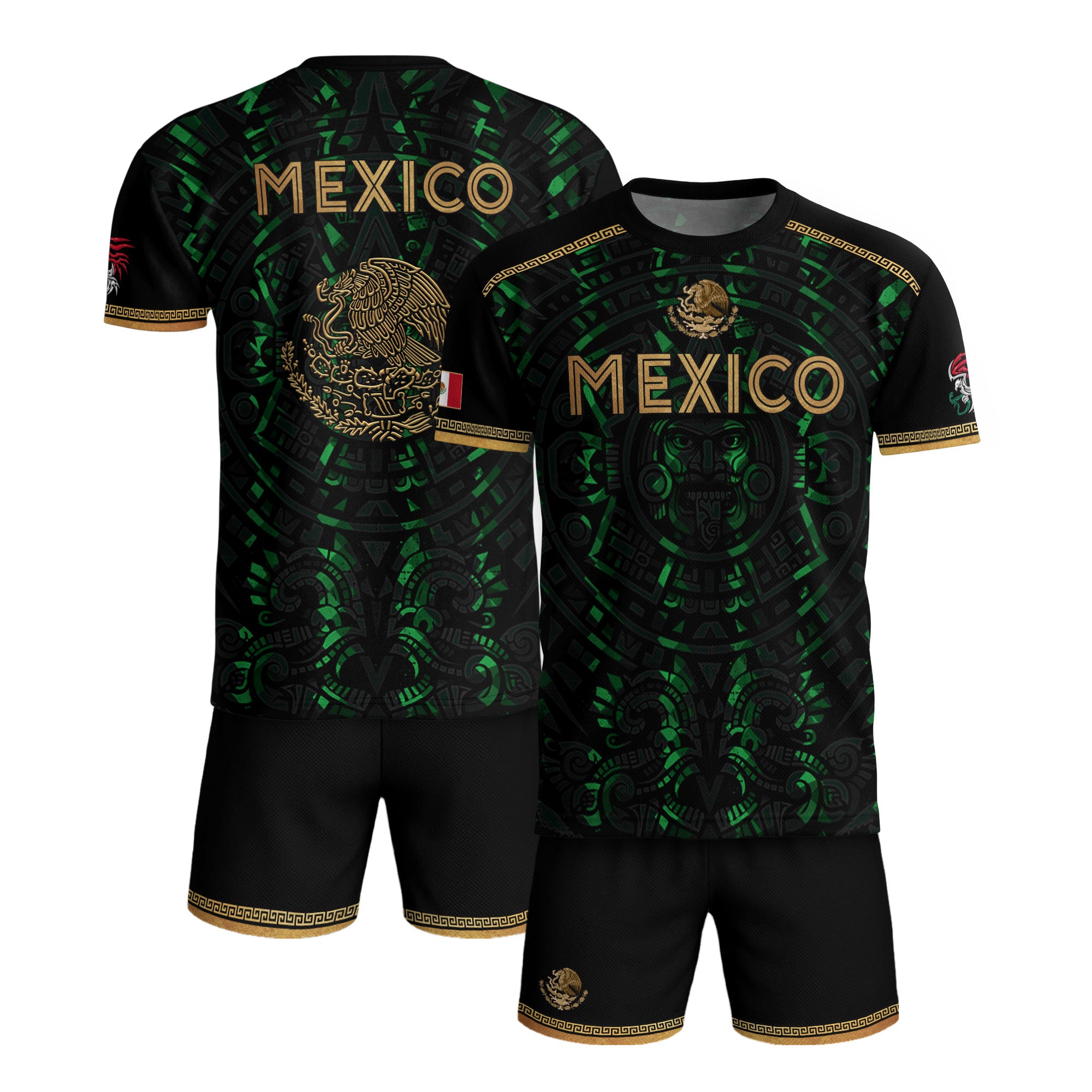 Playera de Mexico para Hombre – Mexican Soccer Jersey in Black Green, Mexico Shirt