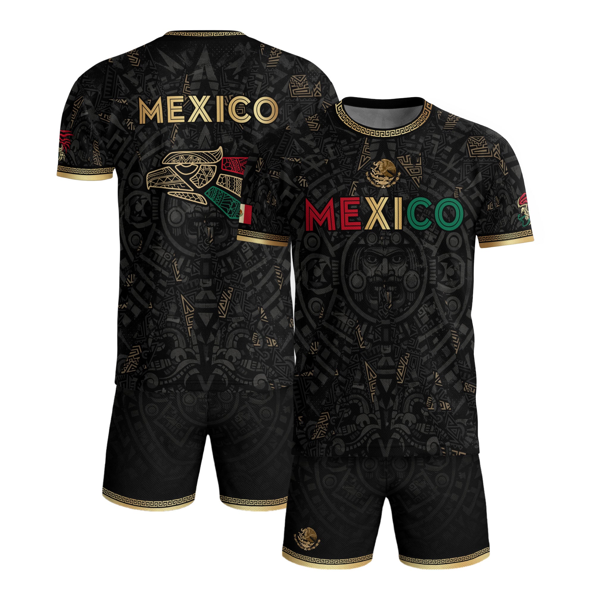 Mexico Soccer Jersey Men – Black Gold Mexican Jersey, Playera de Mexico Hombre