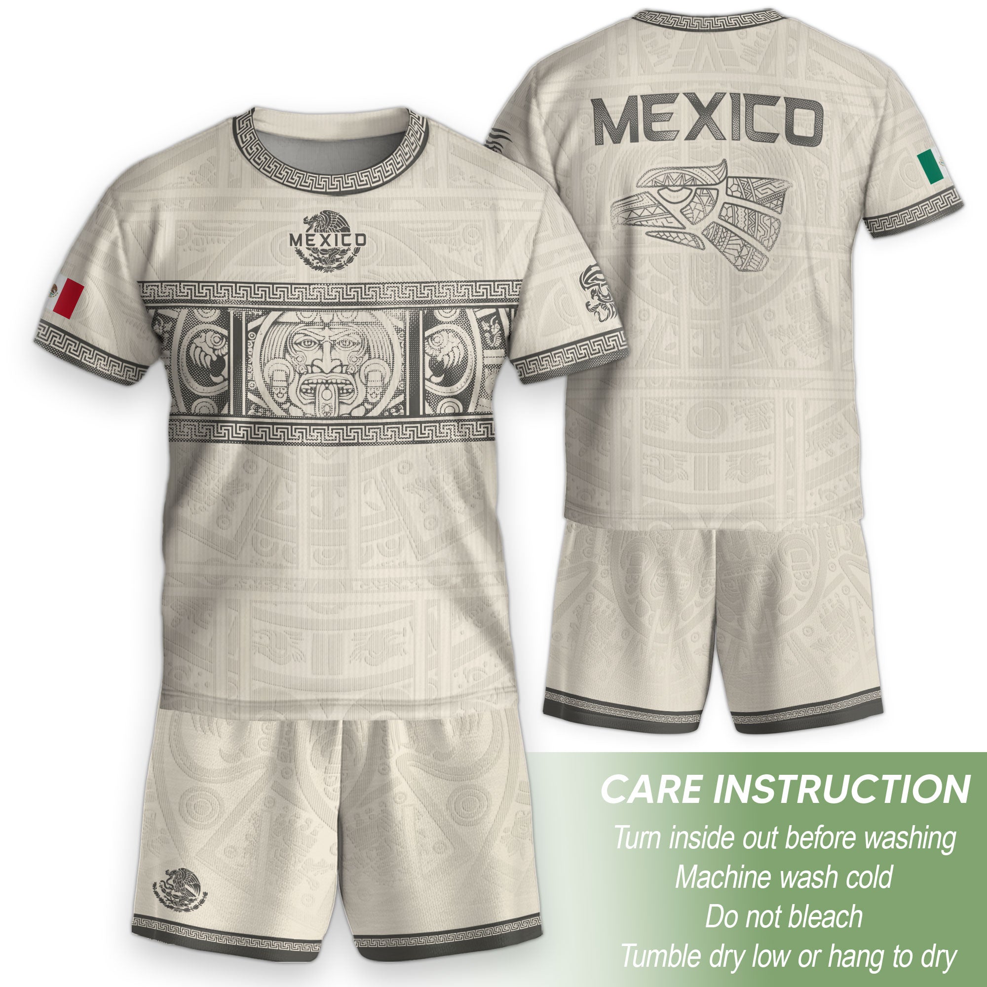 Camiseta de fútbol juvenil con estampado vertical del Águila Dorada Negra de México
