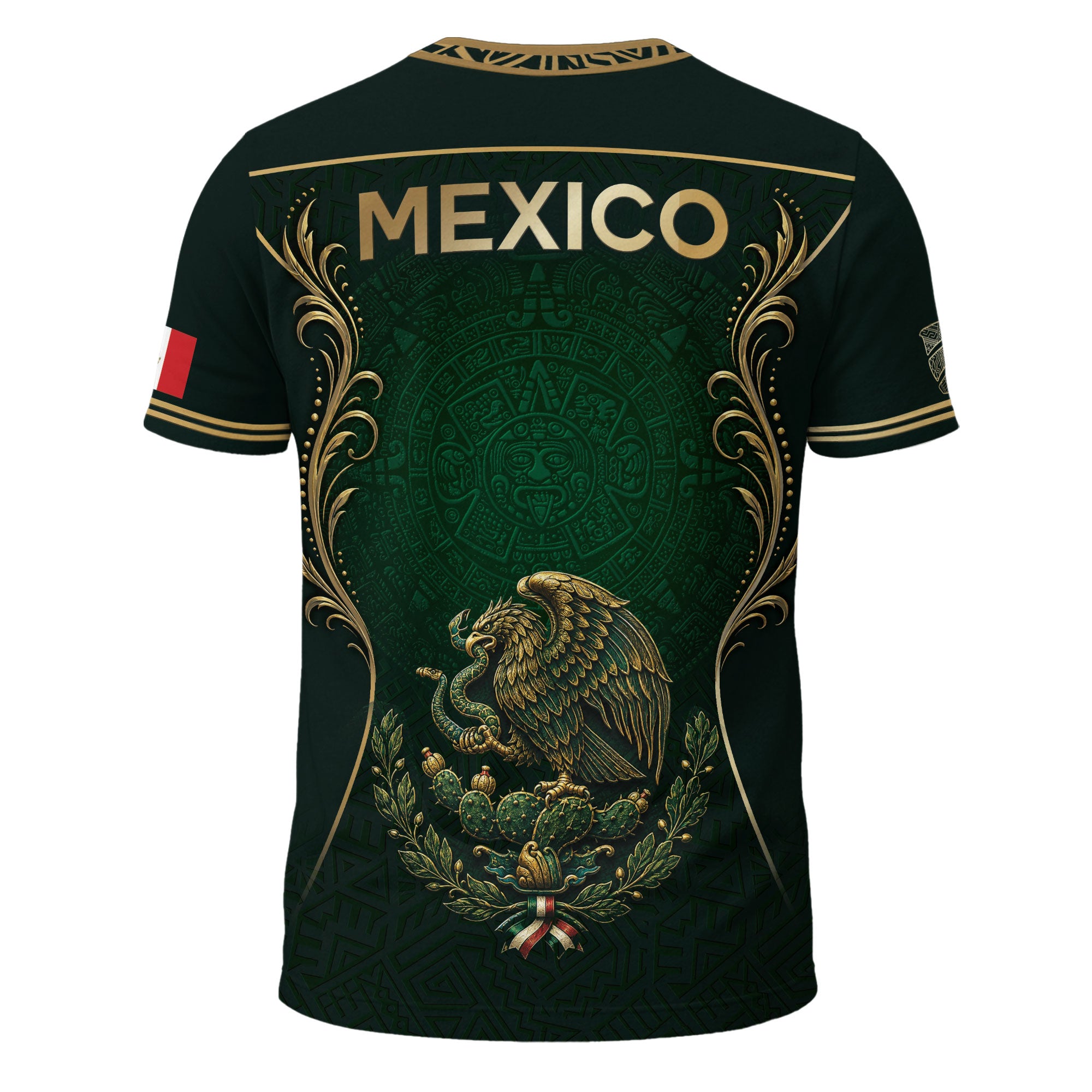 Mexico T-Shirt Sugar Skull Calavera Eagle Mexican Flag Graphic Tee Shirt Tops