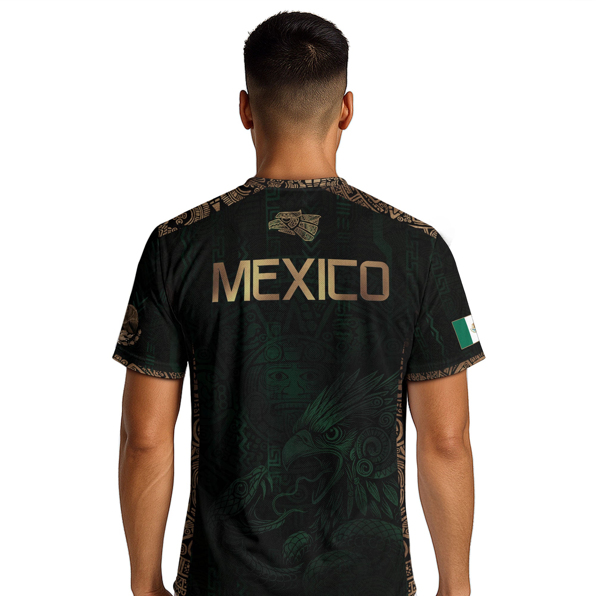 Mexico Green Gold Aztec Eagle Warrior Soccer Jersey