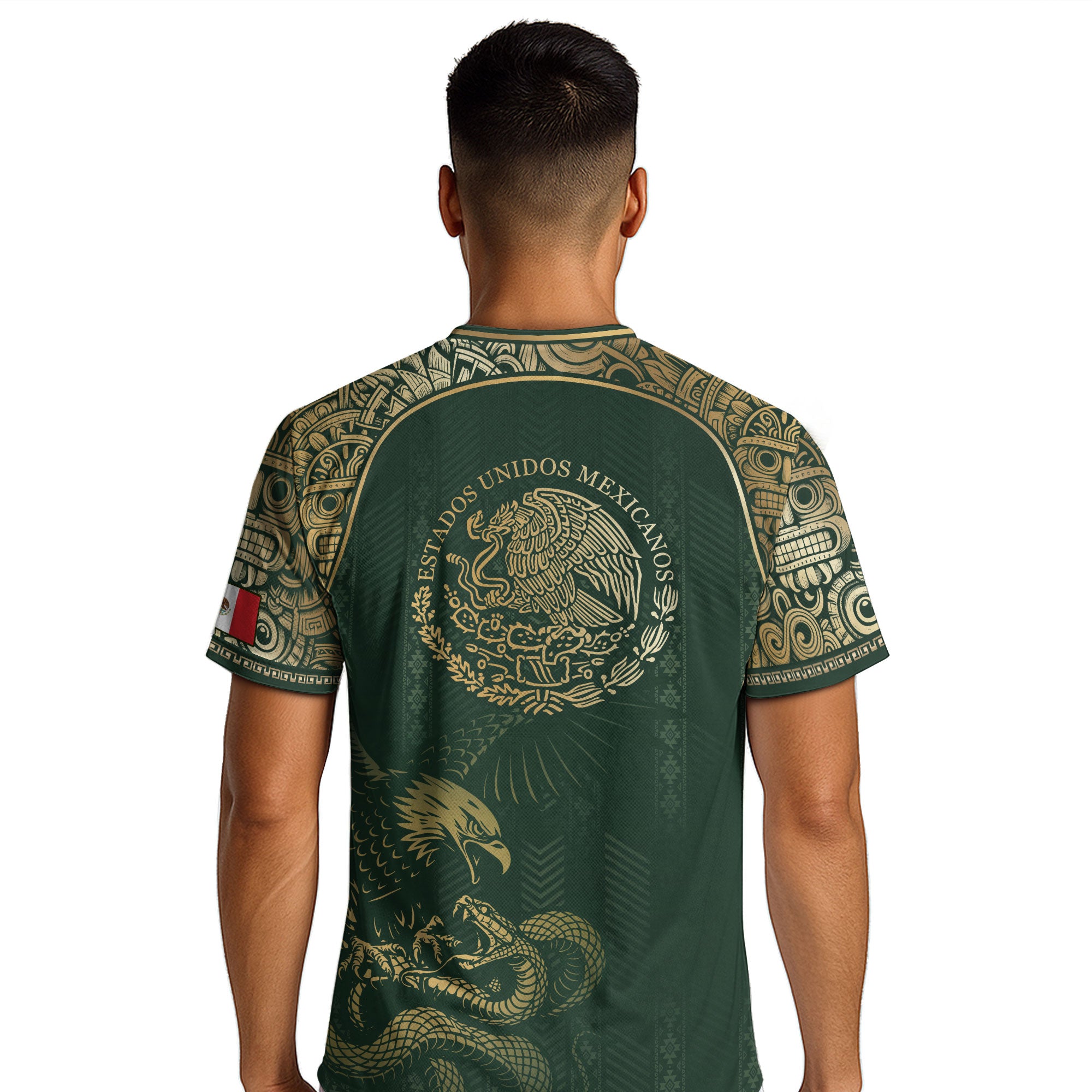 Mexico Heritage Green Gold Eagle Fighting Snake Mythological Soccer Jersey