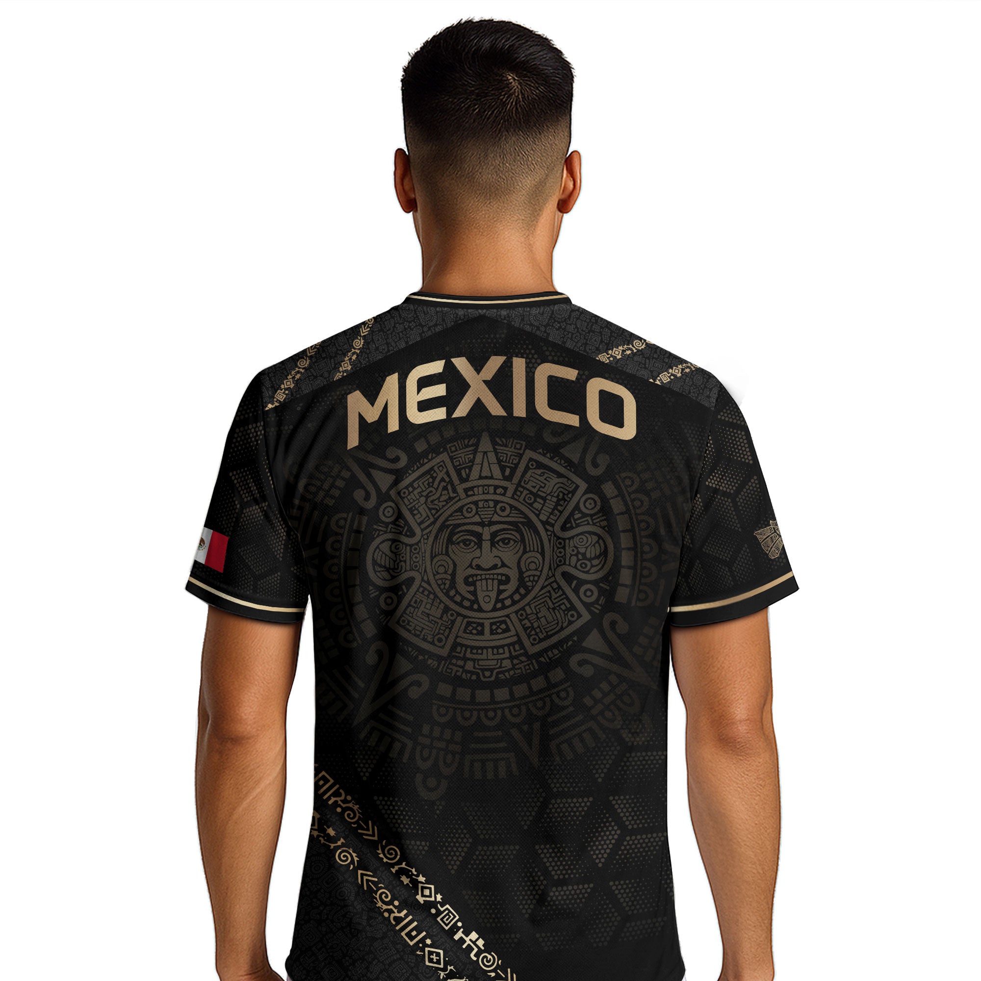Mexico Heritage Orgullo Mexicano Black Gold Detailed Map Hexagon Pattern Soccer Jersey