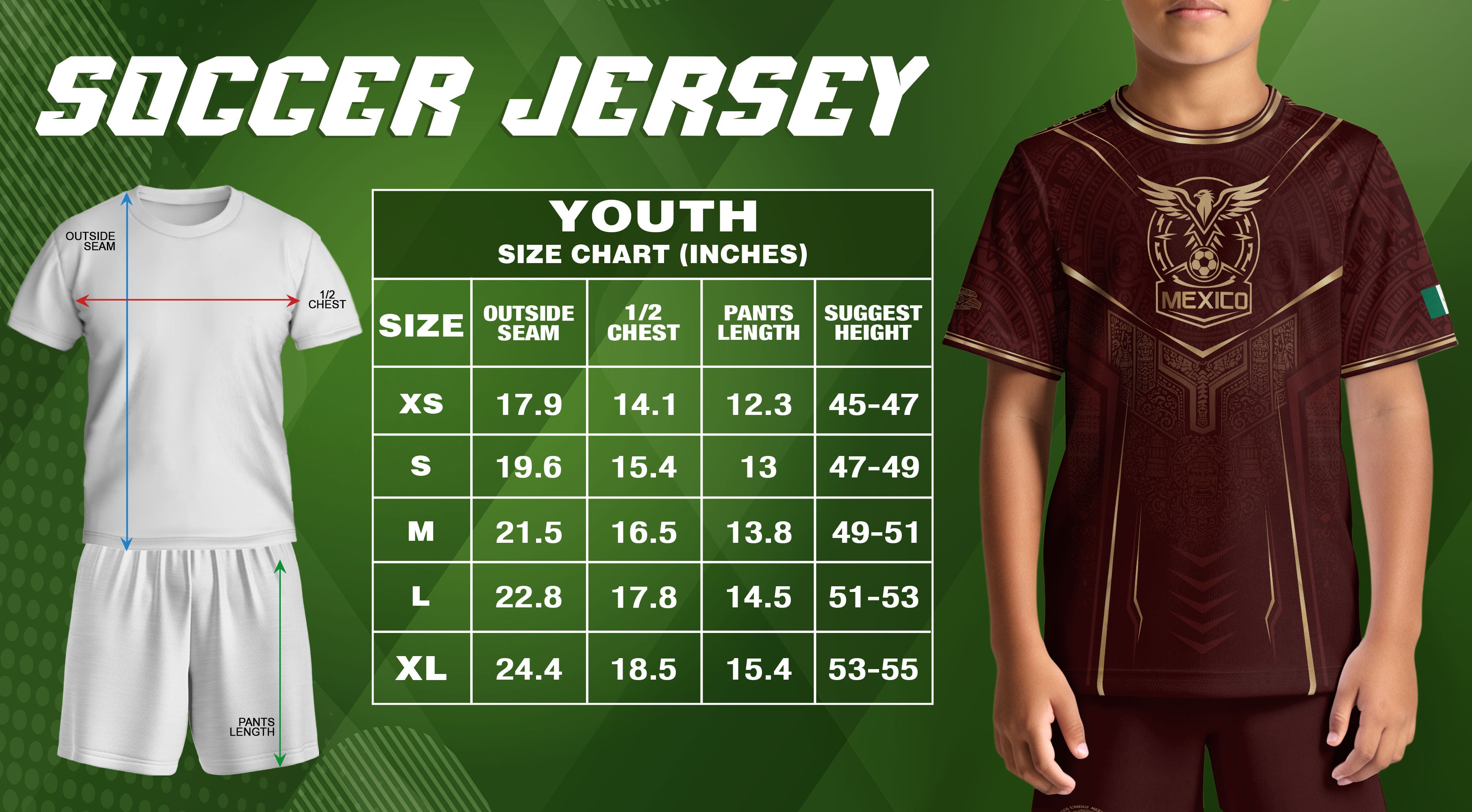 Retro Football Fan Apparel for Youth Mexico Soccer Jersey with Maroon Gold Eagle Design