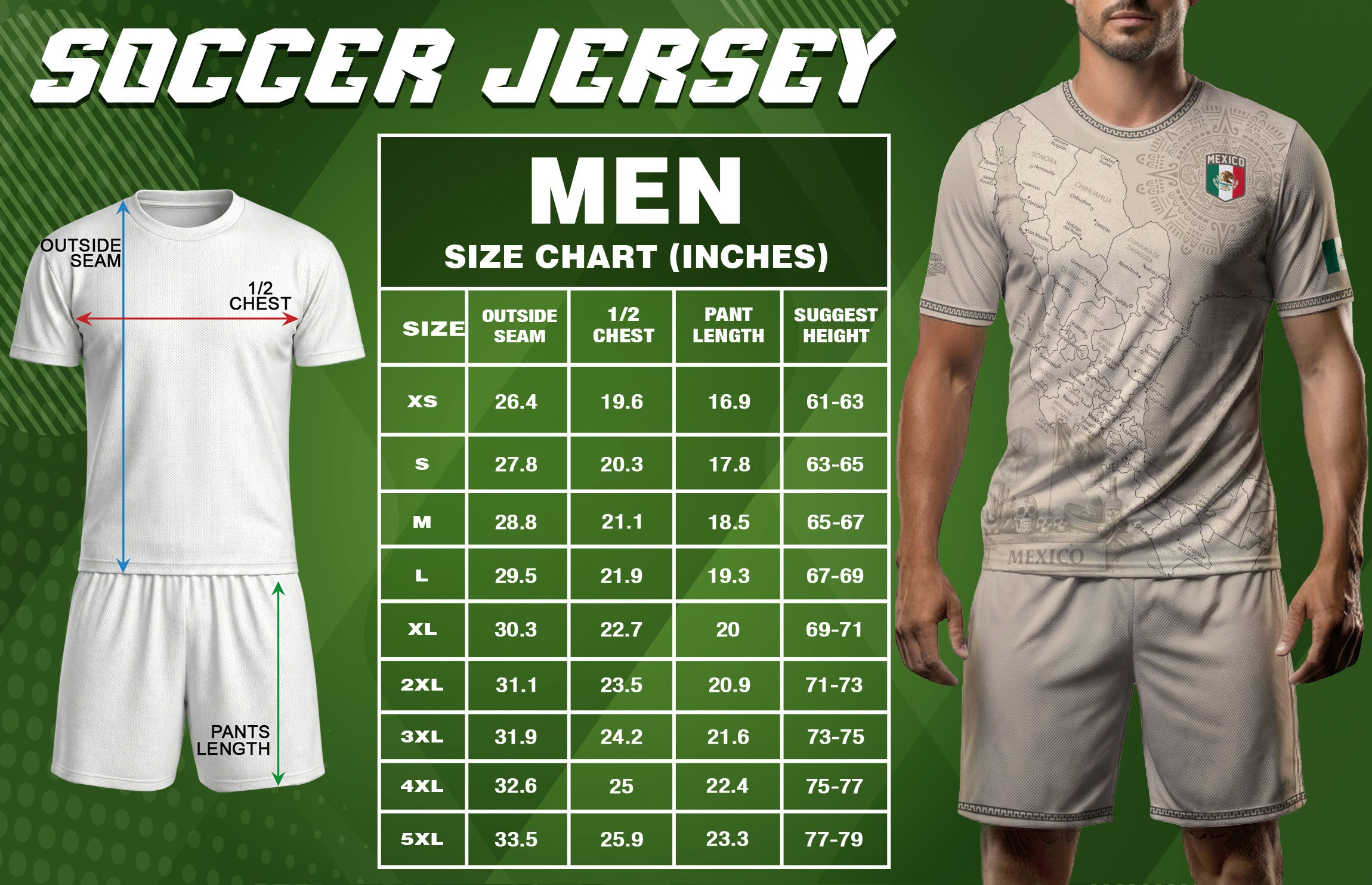 Mexico Heritage Beige Country Map Aztec Calendar Pride Graphic Soccer Jersey