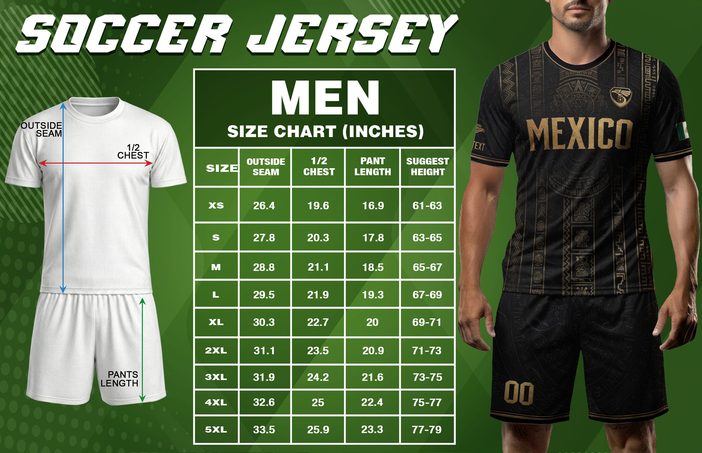 Mexico Soccer Jersey Personalized Name Number Black Aztec Glyph Black Football Kit