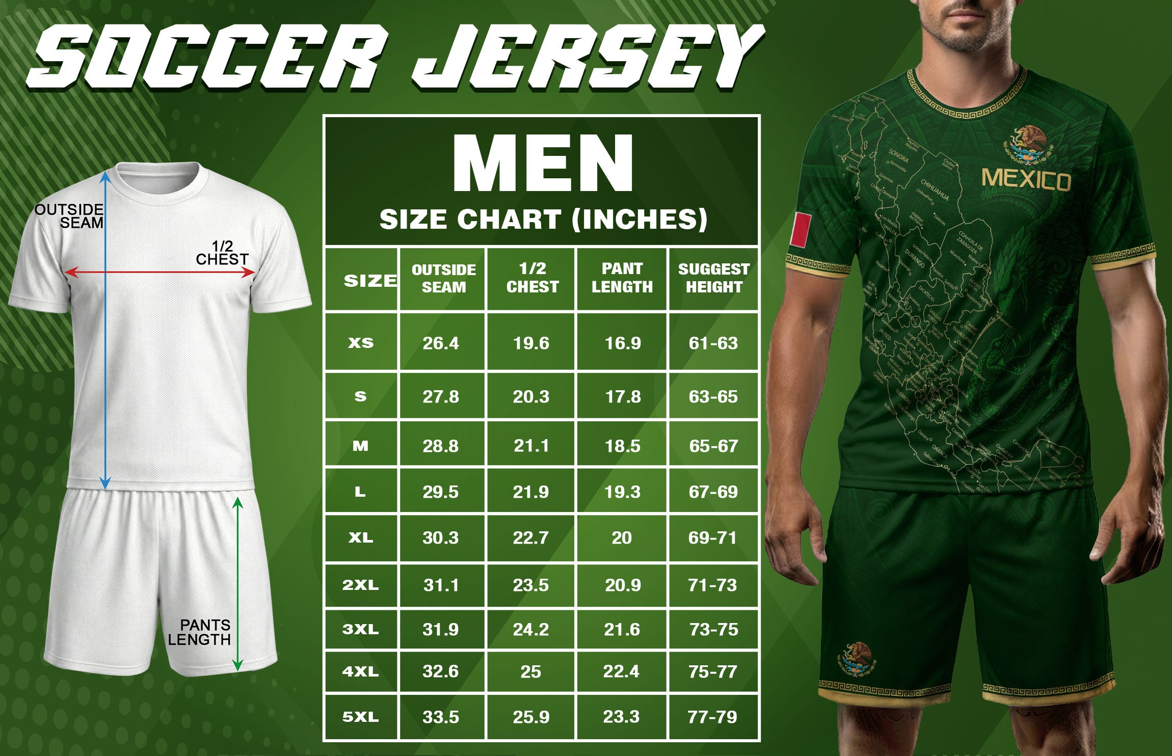 Camiseta de fútbol premium con emblema de águila azteca verde y dorado de México