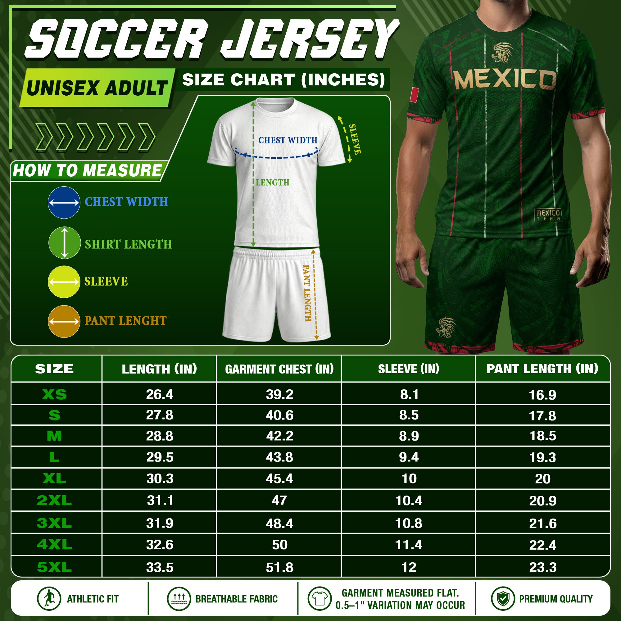 Camiseta de fútbol premium con emblema de águila azteca verde y dorado de México