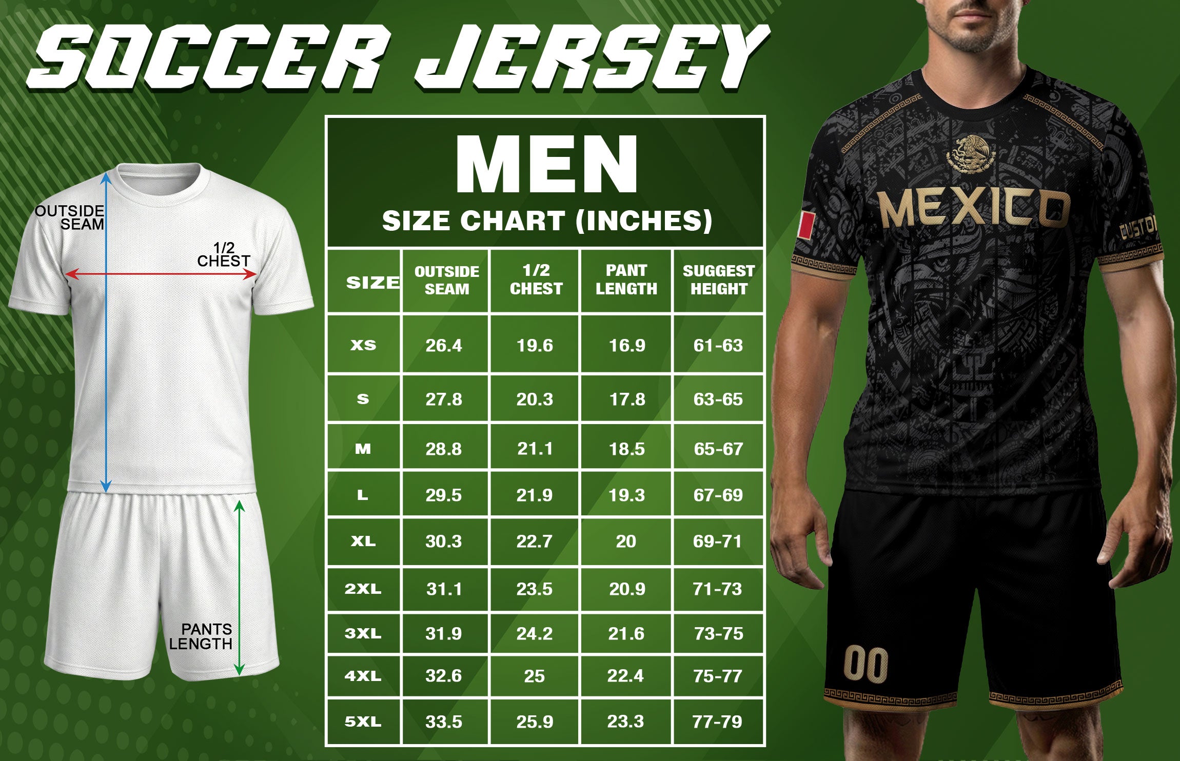 Mexico Soccer Jersey Custom Name - Black Gold Aztec Calendar