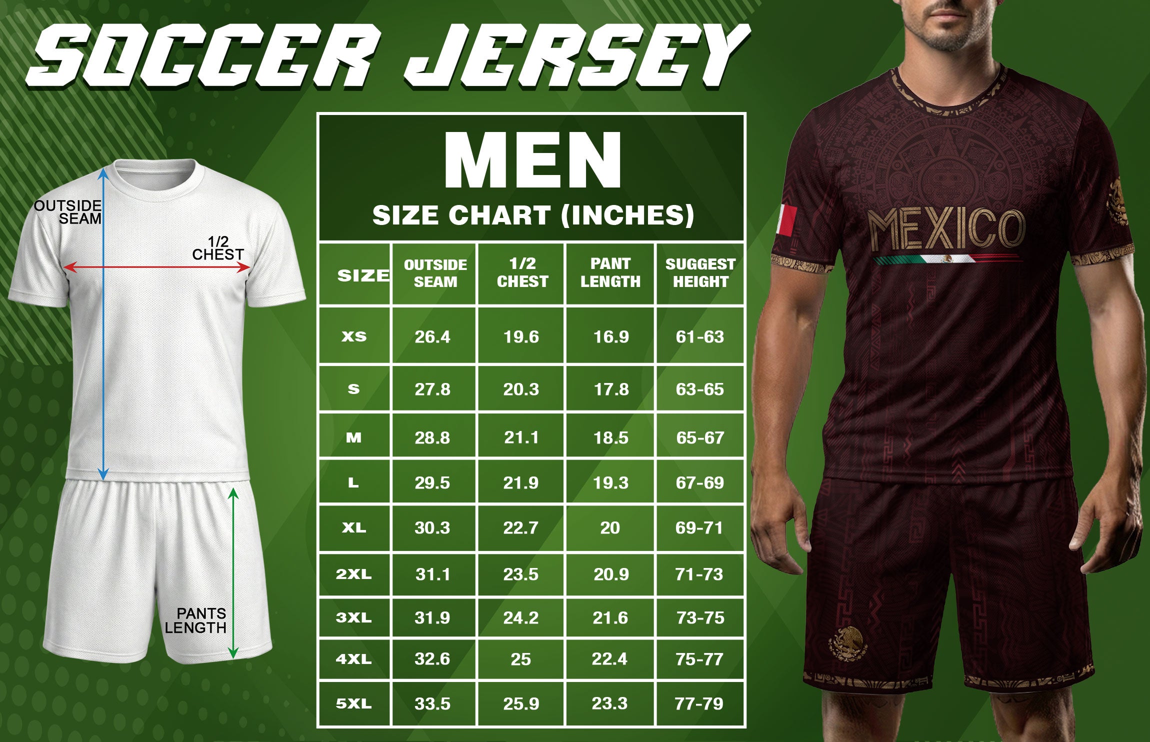 Camiseta de fútbol premium con emblema de águila azteca verde y dorado de México