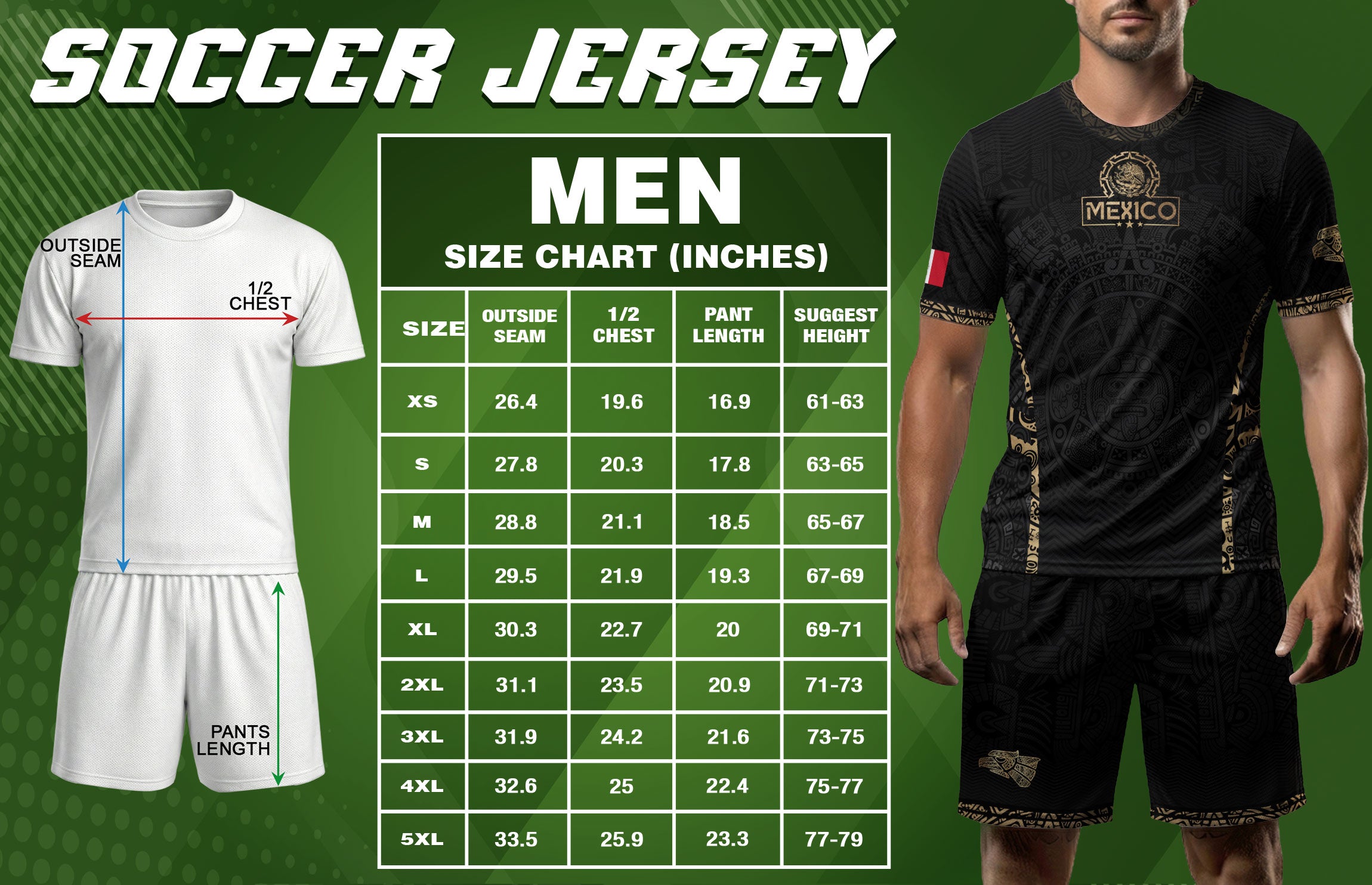 Camiseta de fútbol premium con emblema de águila azteca verde y dorado de México
